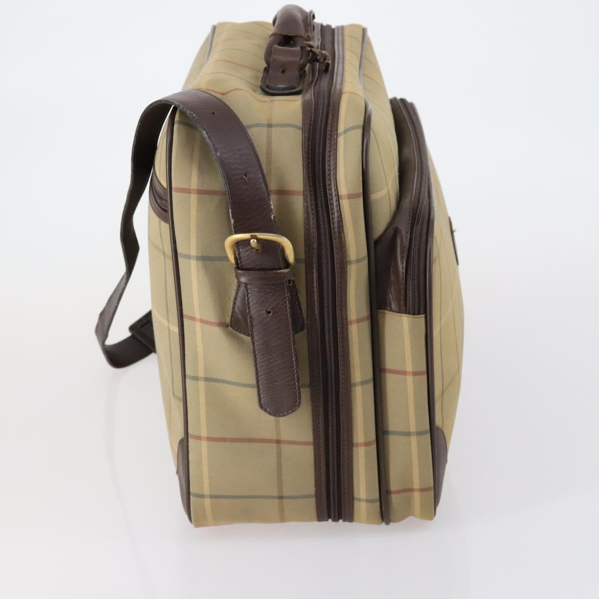 Burberry Nova Check Boston Canvas Beige Canvas Travel Bag Bag (Pre-Owned)