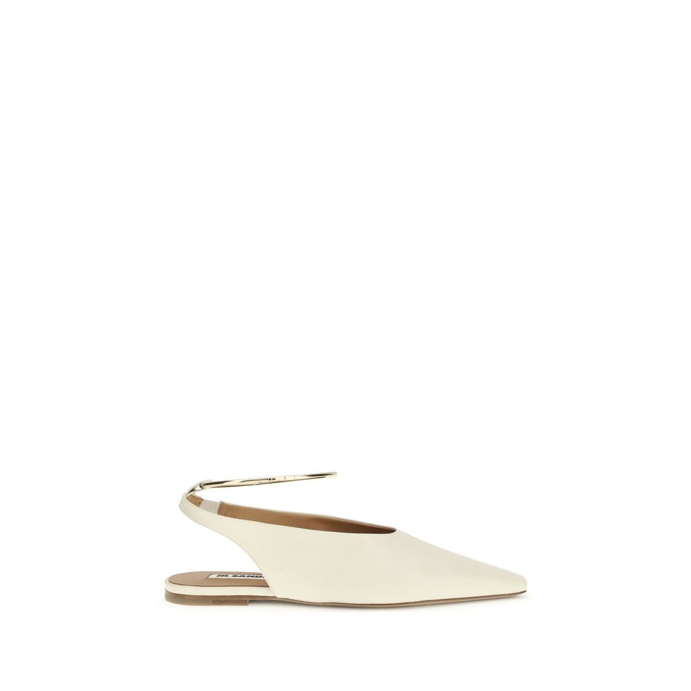 Jil Sander Beige Goatskin Ballet Women's Flats