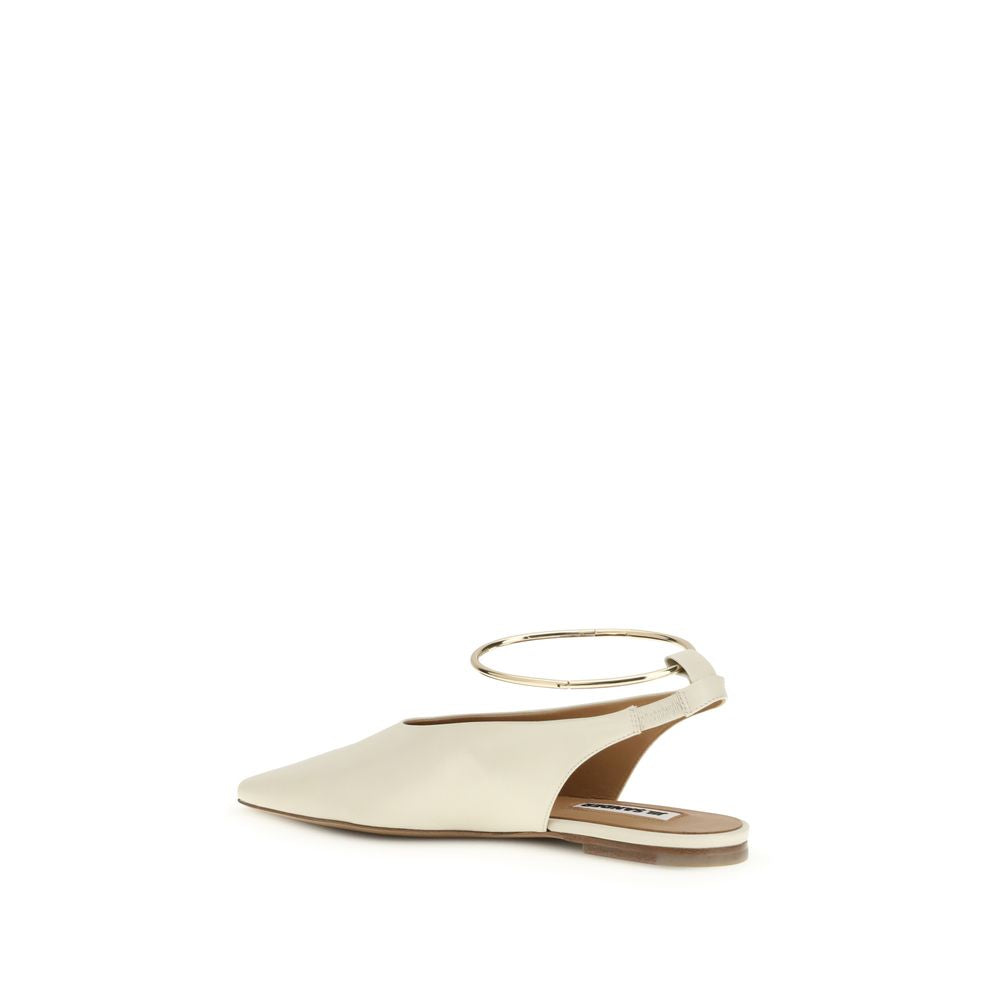 Jil Sander Beige Goatskin Ballet Women's Flats