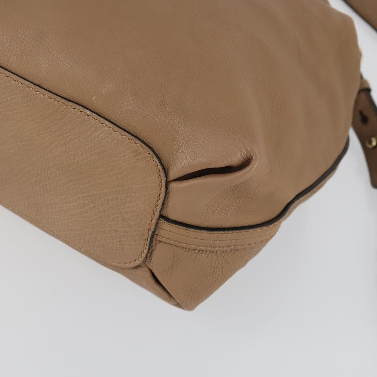 Chloe Elsie Convertible Satchel Leather Beige Leather Handbag (Pre-Owned)