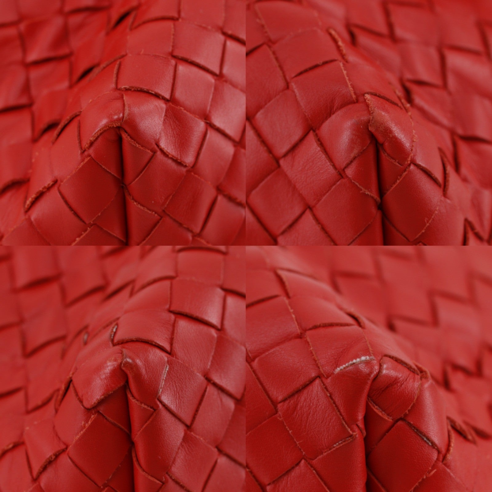 Bottega Veneta Intrecciato Shoulder Leather Red Calfskin Shoulder Bag Bag (Pre-Owned)