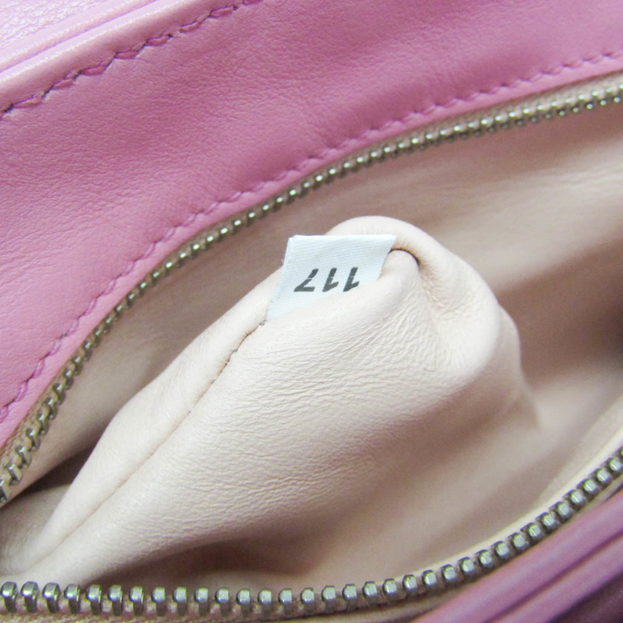 Prada Lux Chain Lock Flap Saffiano Leather Pink Leather Shoulder Bag Bag (Pre-Owned)