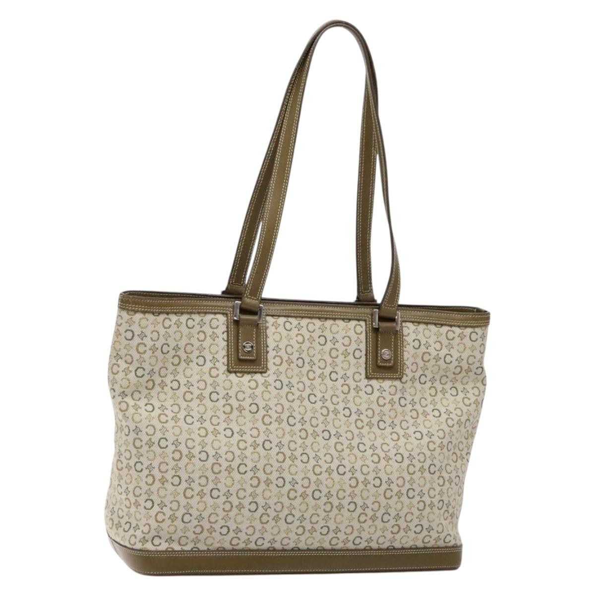 Celine Vintage Macadam Canvas Khaki Canvas Bag (Pre-Owned)