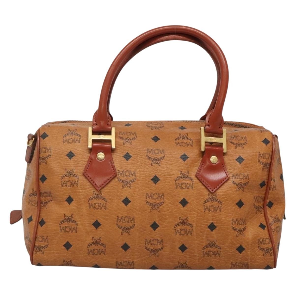 MCM Visetos Canvas And Leather Brown Pvc Handbag (Pre-Owned)