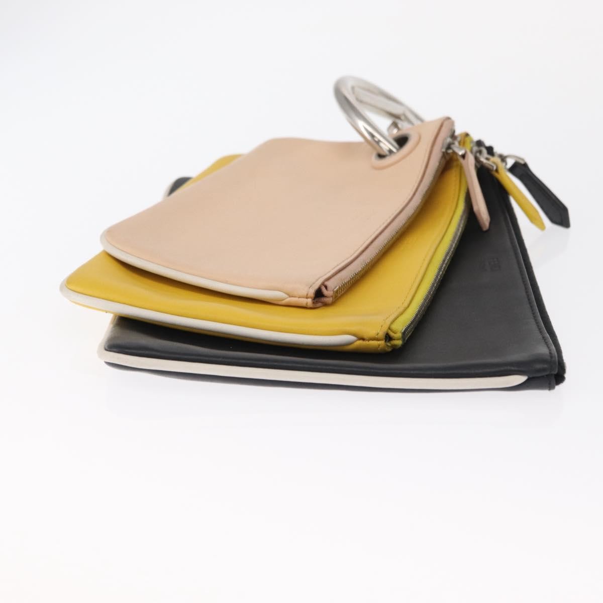 Fendi Triplette Pouch Set Calfskin Multicolour Leather Clutche & Pouche Bag (Pre-Owned)