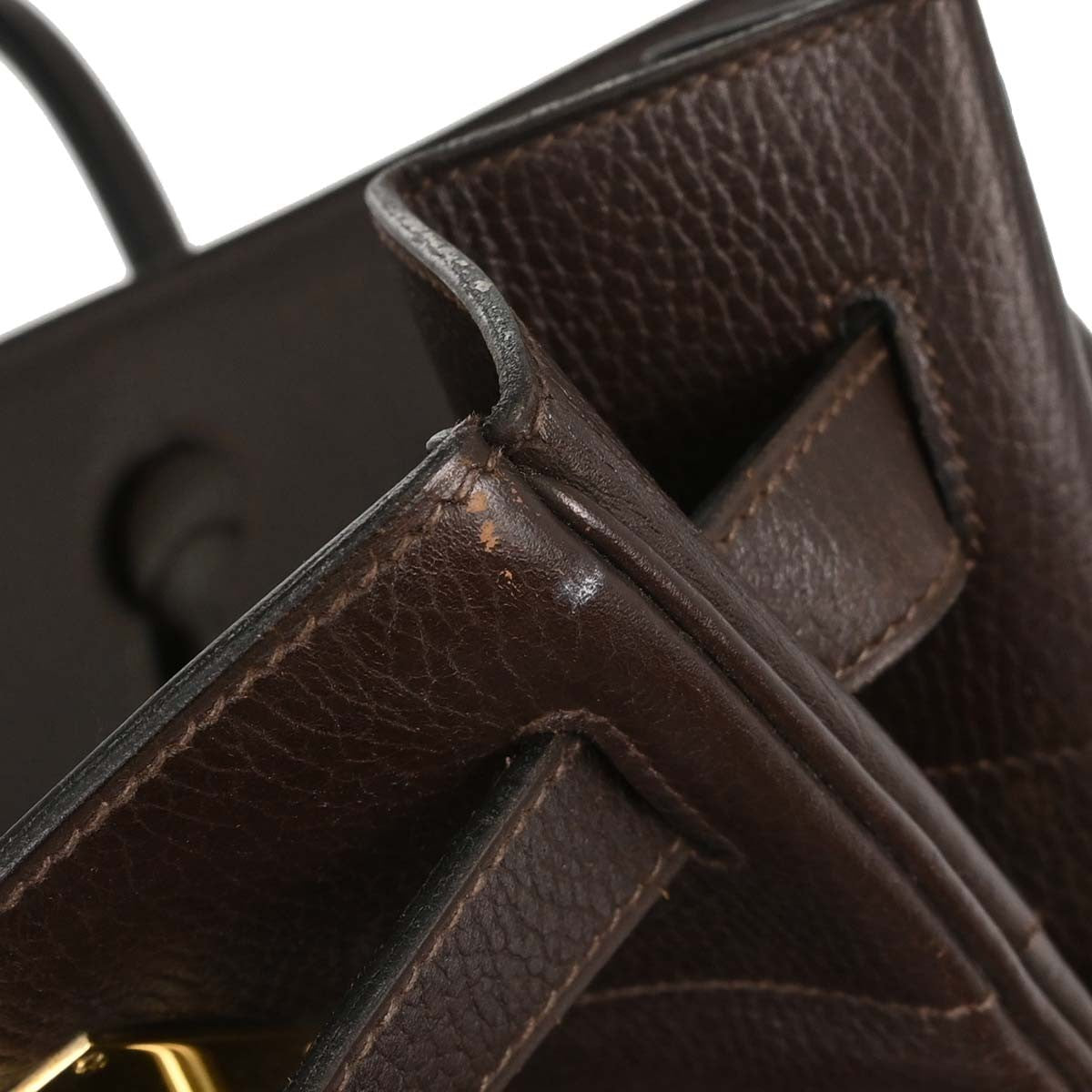 Hermes Hac Birkin Brown Ardennes With Gold Hardware Brown Leather Handbag (Pre-Owned)