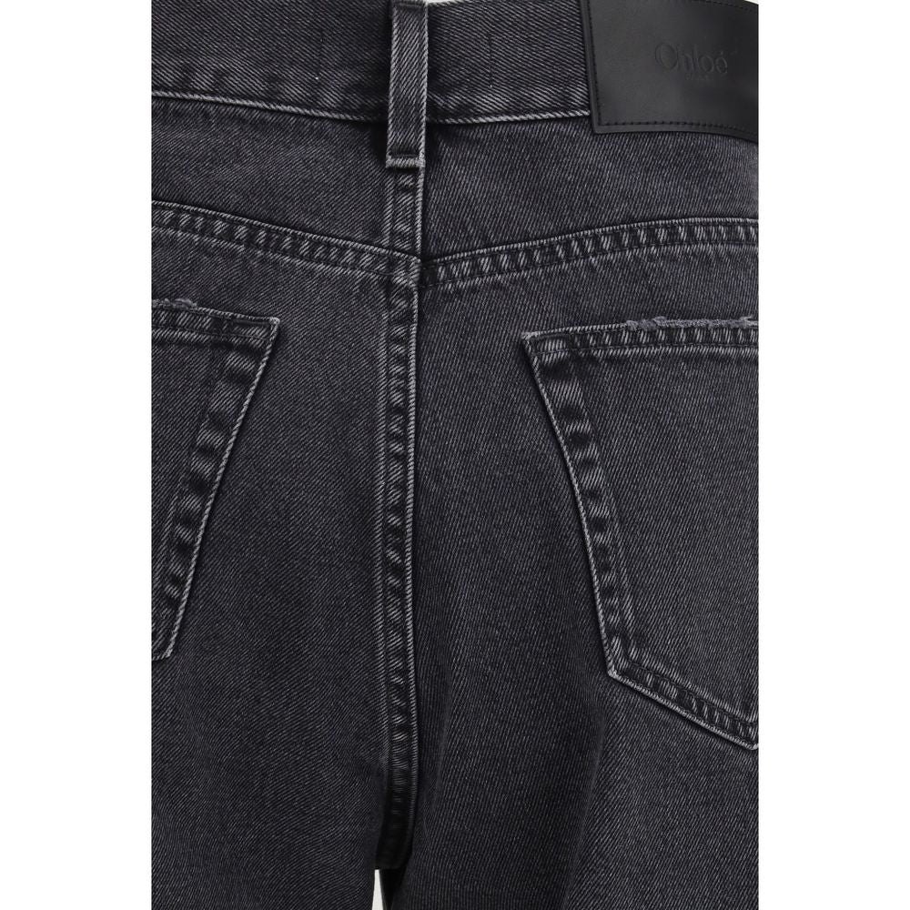 Chloé Black Cotton High-Waisted Women's Jean