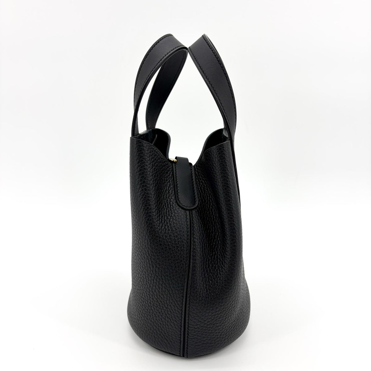 Hermes In-The-Loop Clemence With Swift Black Leather Handbag (Pre-Owned)