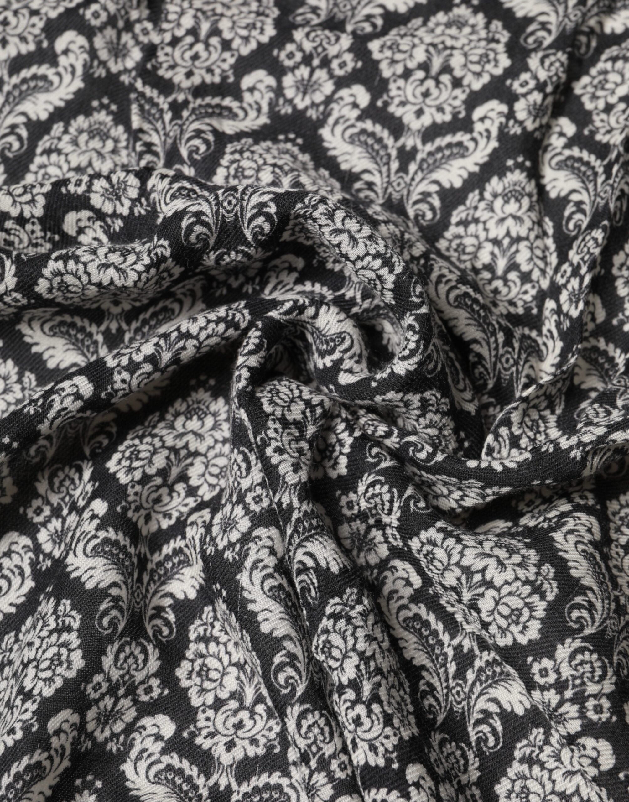 Dolce & Gabbana Black White Damask Patterned Lace Men Men's Scarf (Pre-Owned)