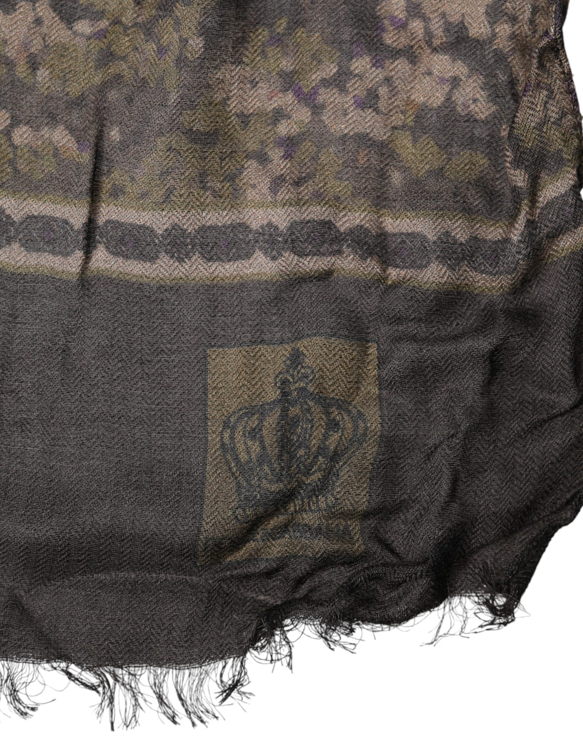 Dolce & Gabbana Brown Camouflage Modal Men Shawl Men's Scarf