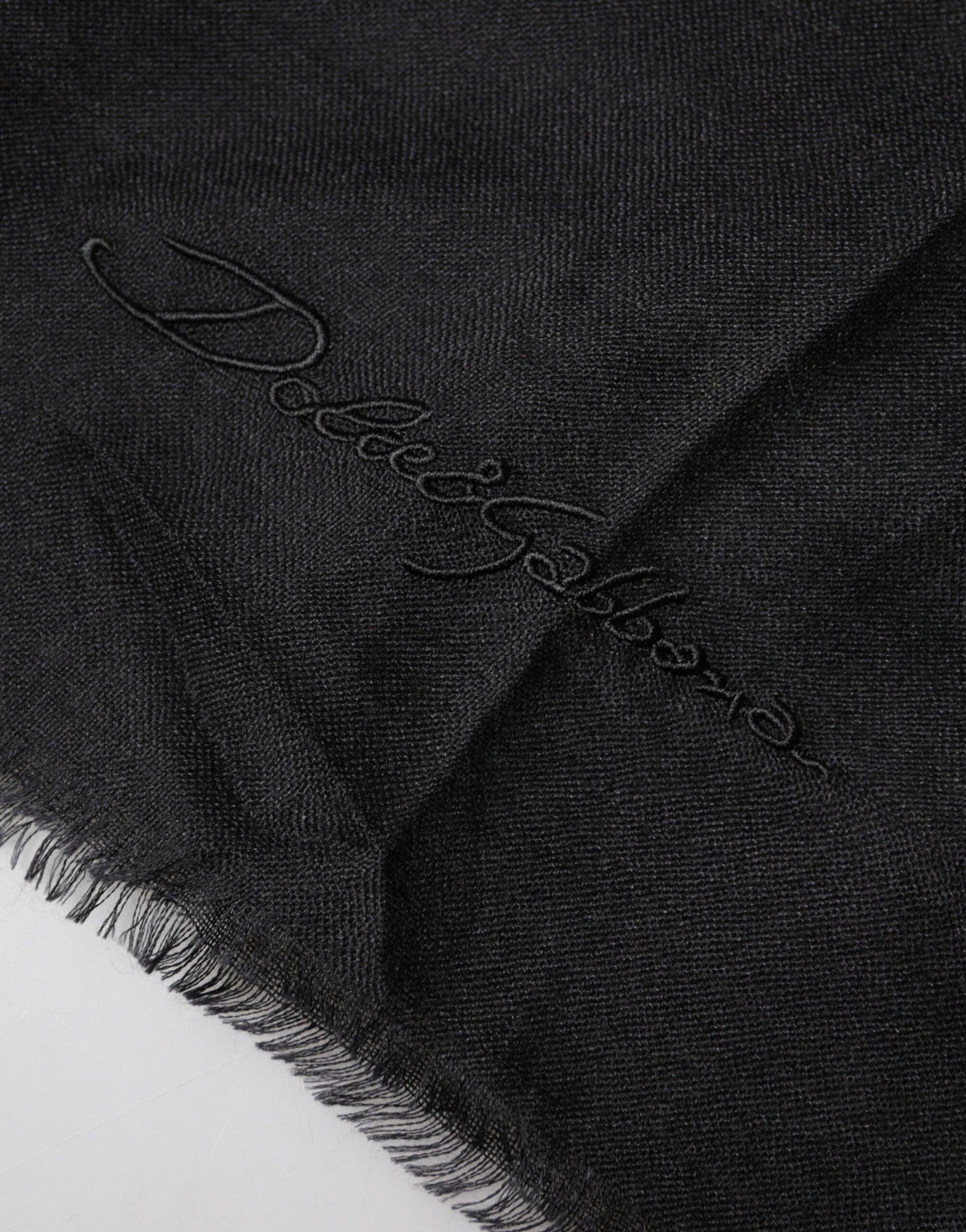 Dolce & Gabbana Black Cashmere Knit Neck Wrap Shawl Men's Scarf