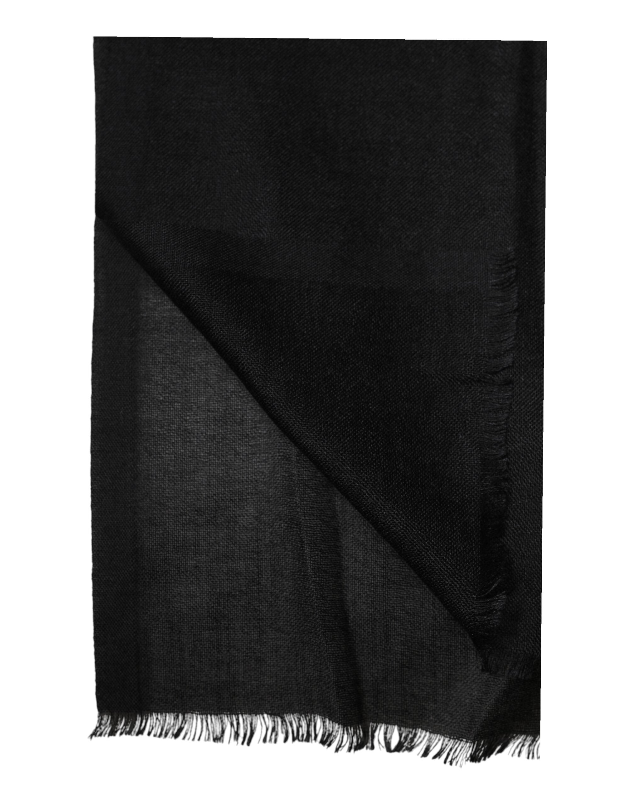 Dolce & Gabbana Black Cashmere Knit Neck Wrap Shawl Men's Scarf