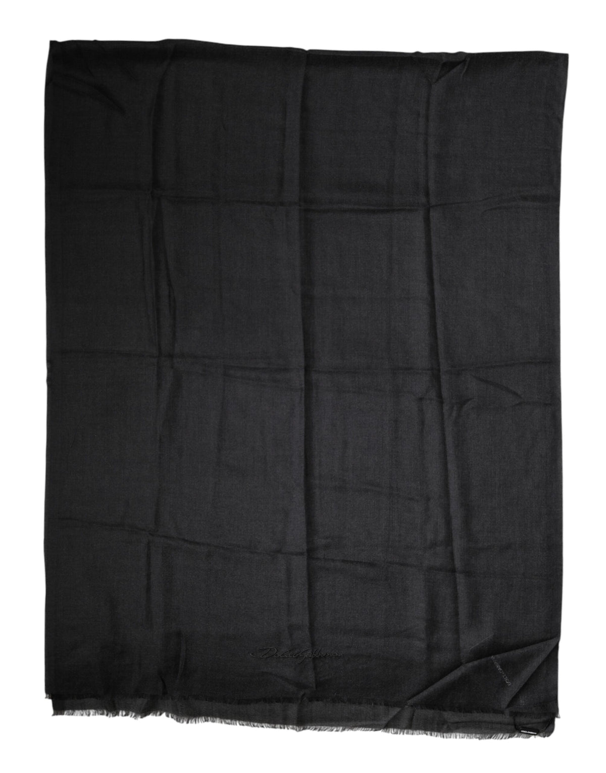 Dolce & Gabbana Black Cashmere Knit Neck Wrap Shawl Men's Scarf
