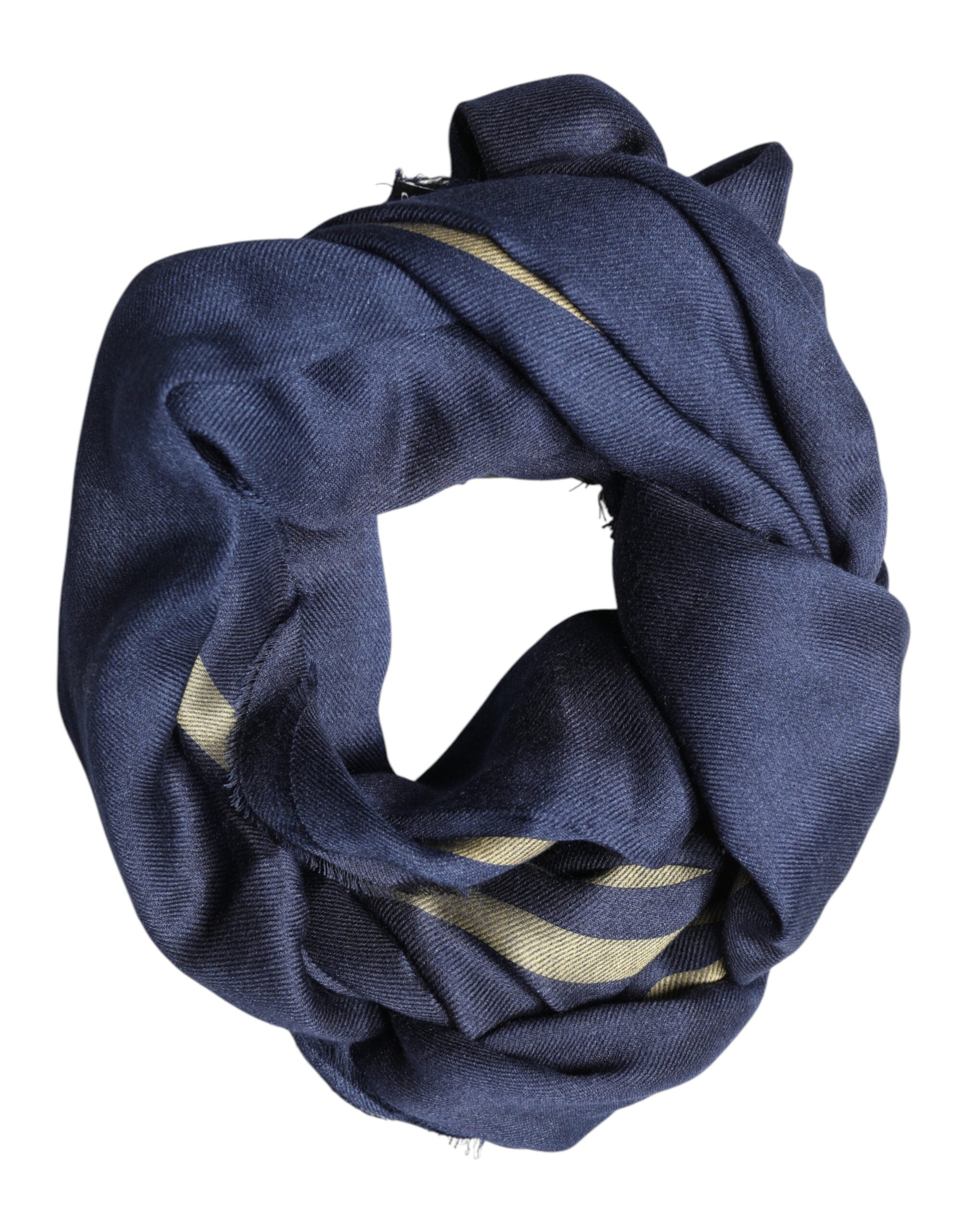 Dolce & Gabbana Blue Cashmere Neck Wrap Shawl Fringes Women's Scarf