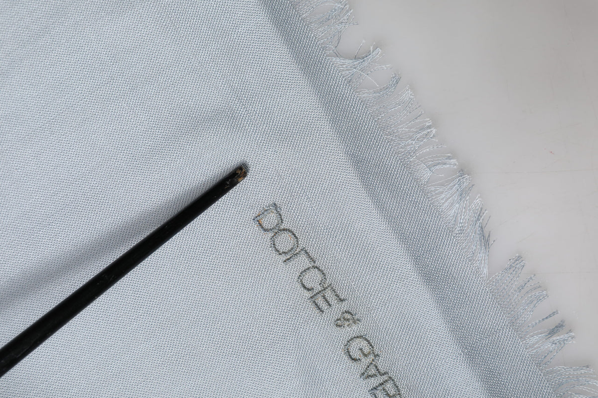 Dolce & Gabbana Light Blue Cashmere Knit Neck Wrap Women's Scarf (Pre-Owned)