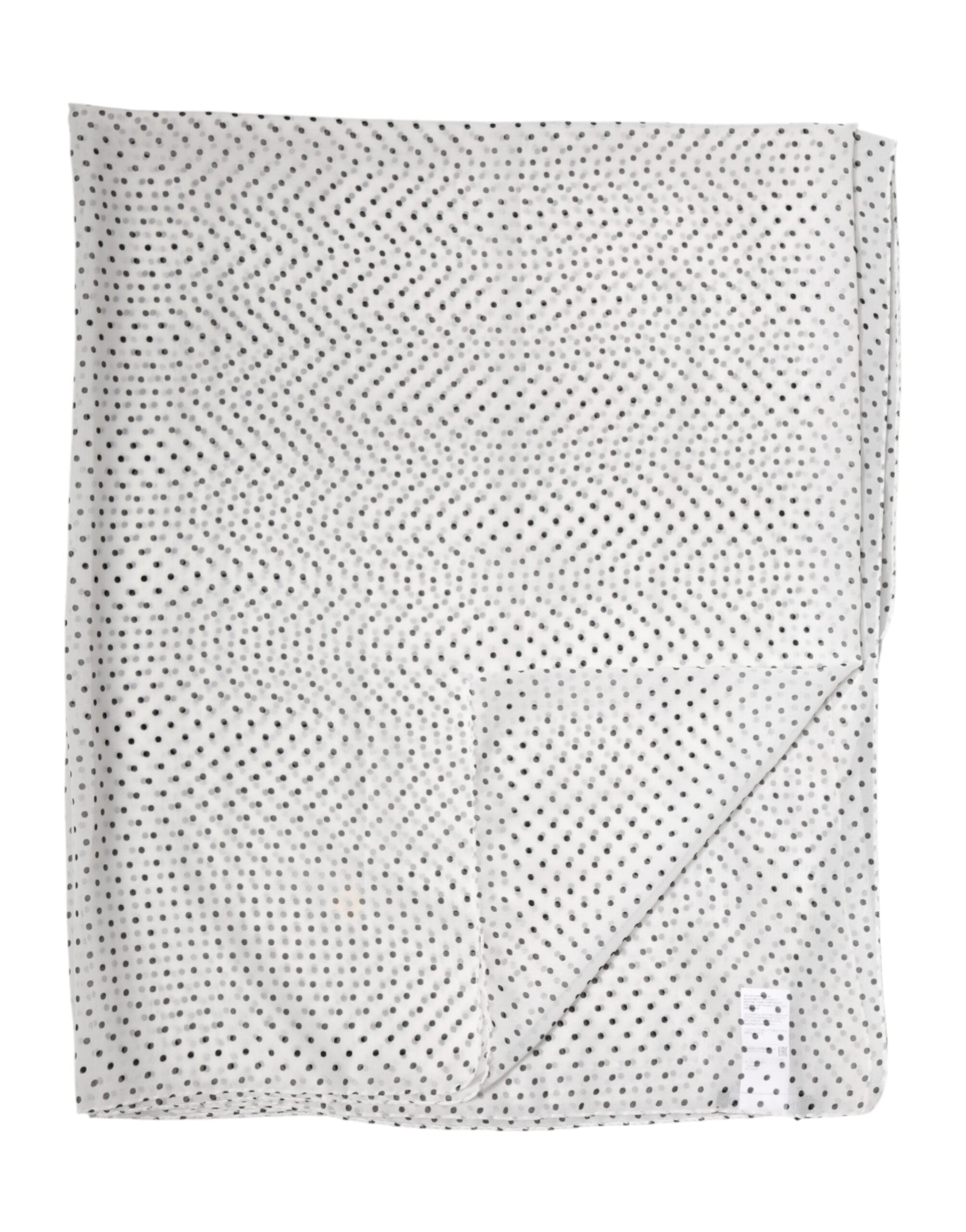 Dolce & Gabbana White Polka Dot Polyester Shawl Women's Scarf