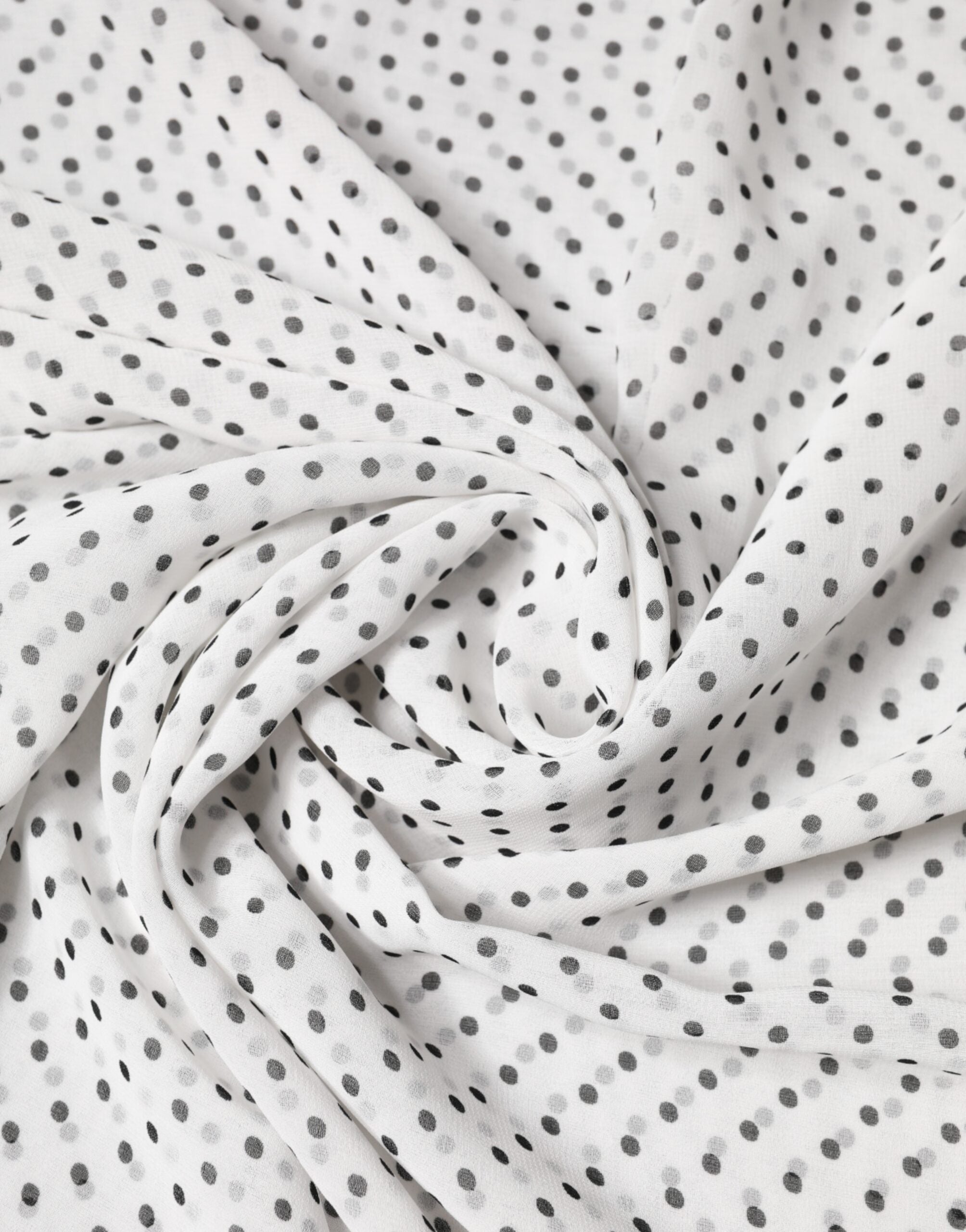 Dolce & Gabbana White Polka Dot Polyester Shawl Women's Scarf