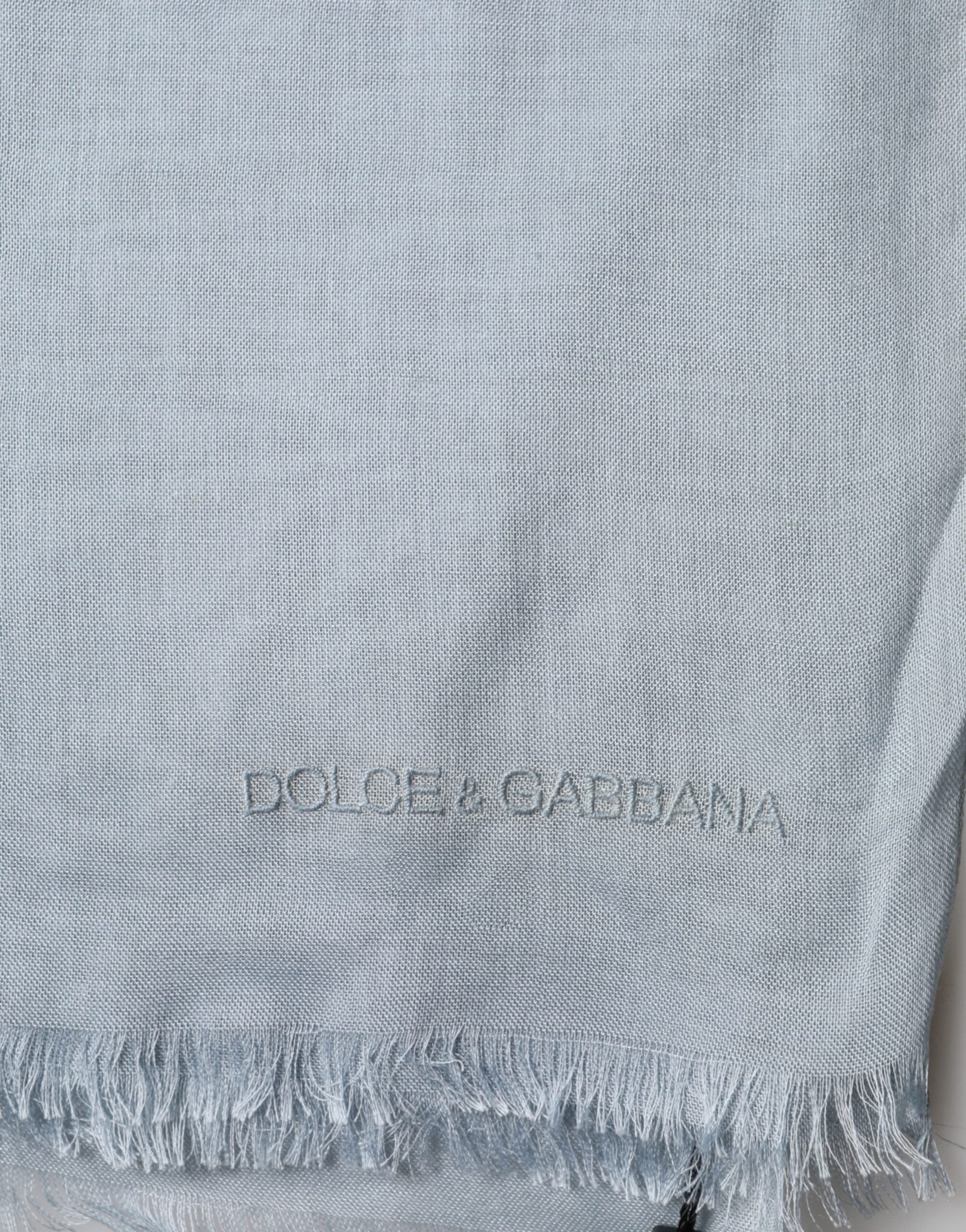 Dolce & Gabbana Light Blue Cashmere Knitted Women's Shawl