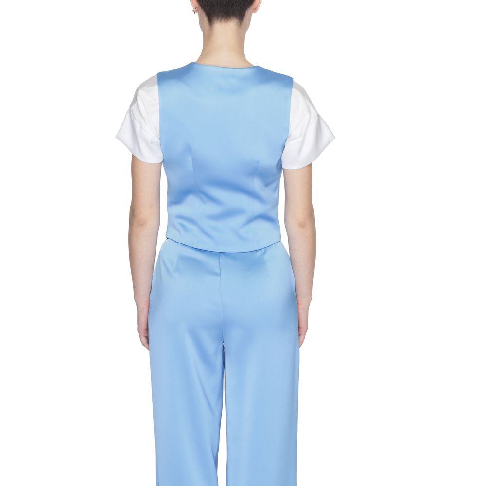 Silence Blue Polyester Women's Waistcoat