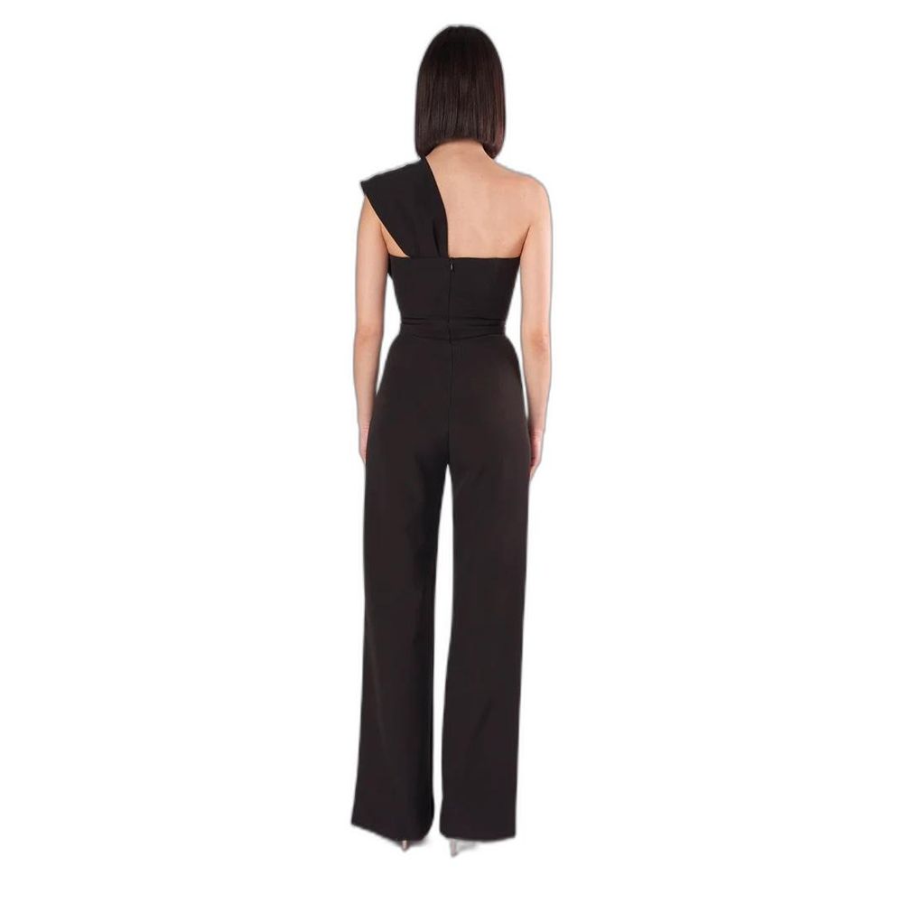 Silence Black Polyester Women's Jumpsuit