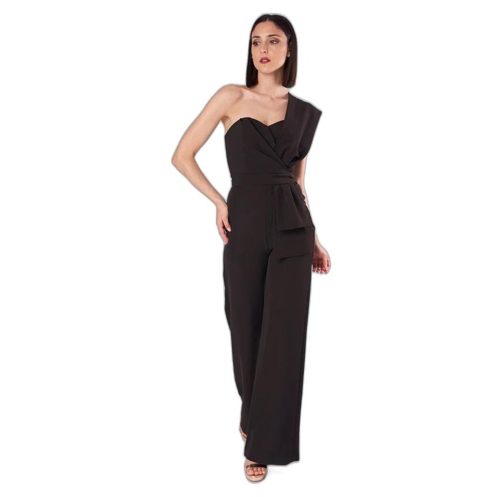Silence Black Polyester Women's Jumpsuit