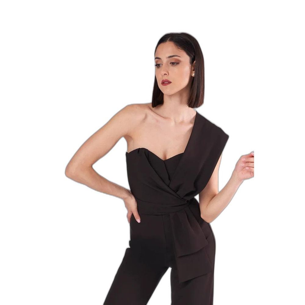 Silence Black Polyester Women's Jumpsuit