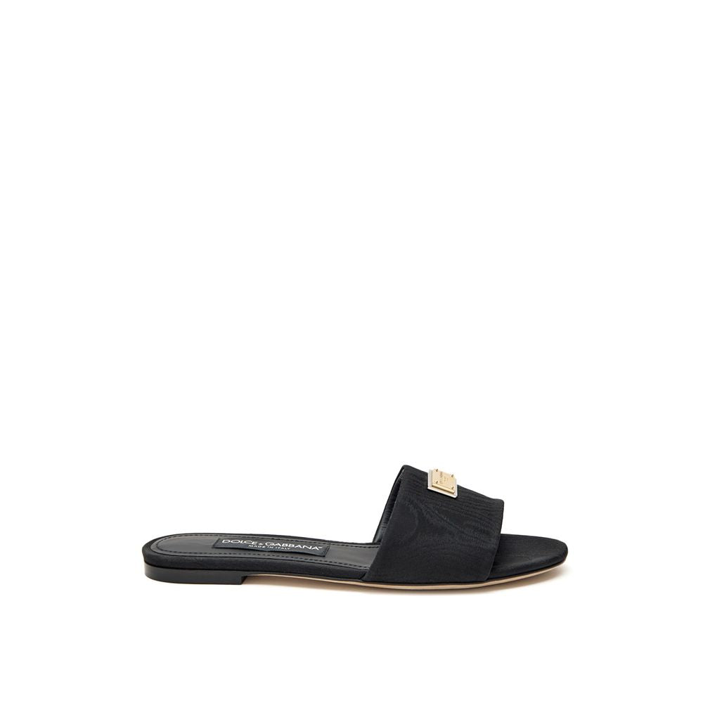 Dolce & Gabbana Black Polyester Women's Slippers