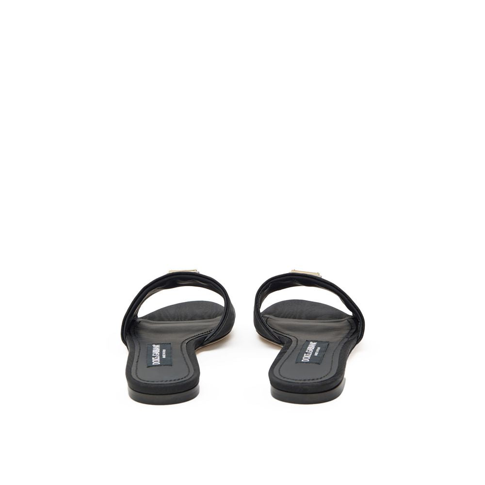 Dolce & Gabbana Black Polyester Women's Slippers