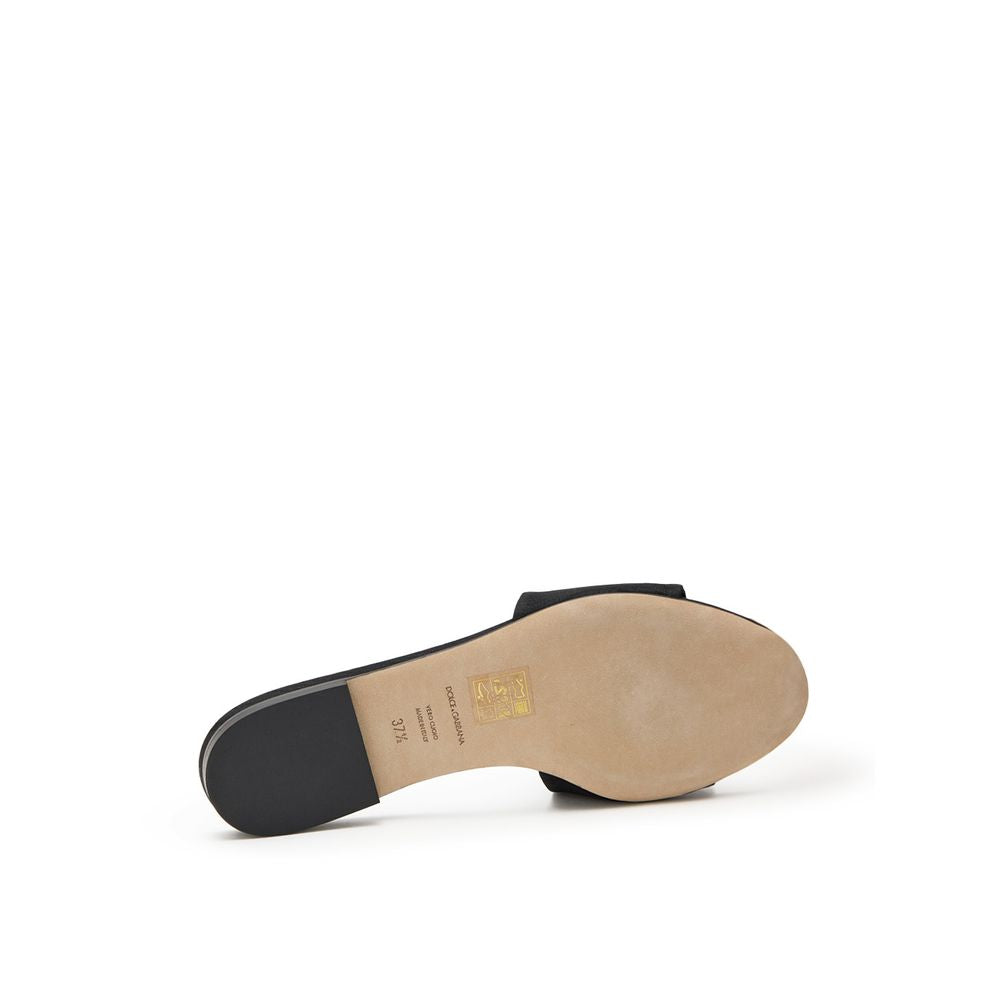 Dolce & Gabbana Black Polyester Women's Slippers