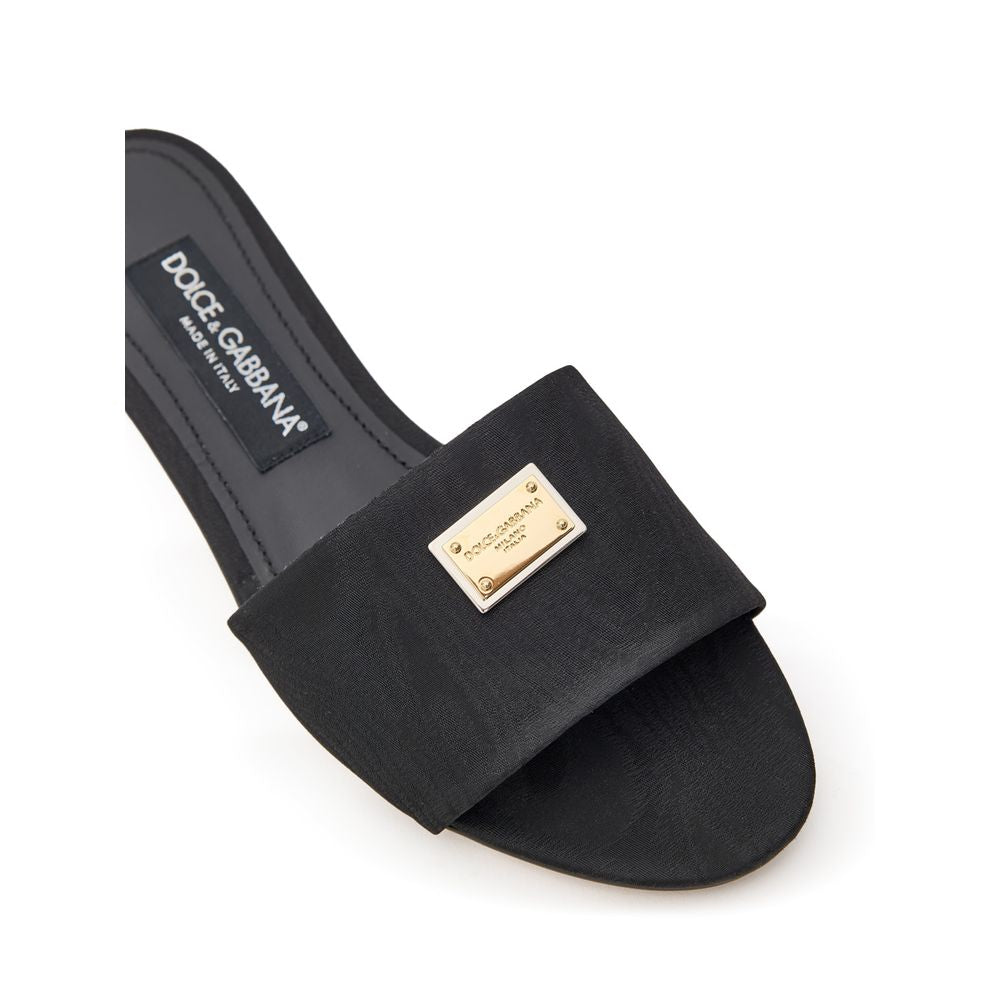 Dolce & Gabbana Black Polyester Women's Slippers