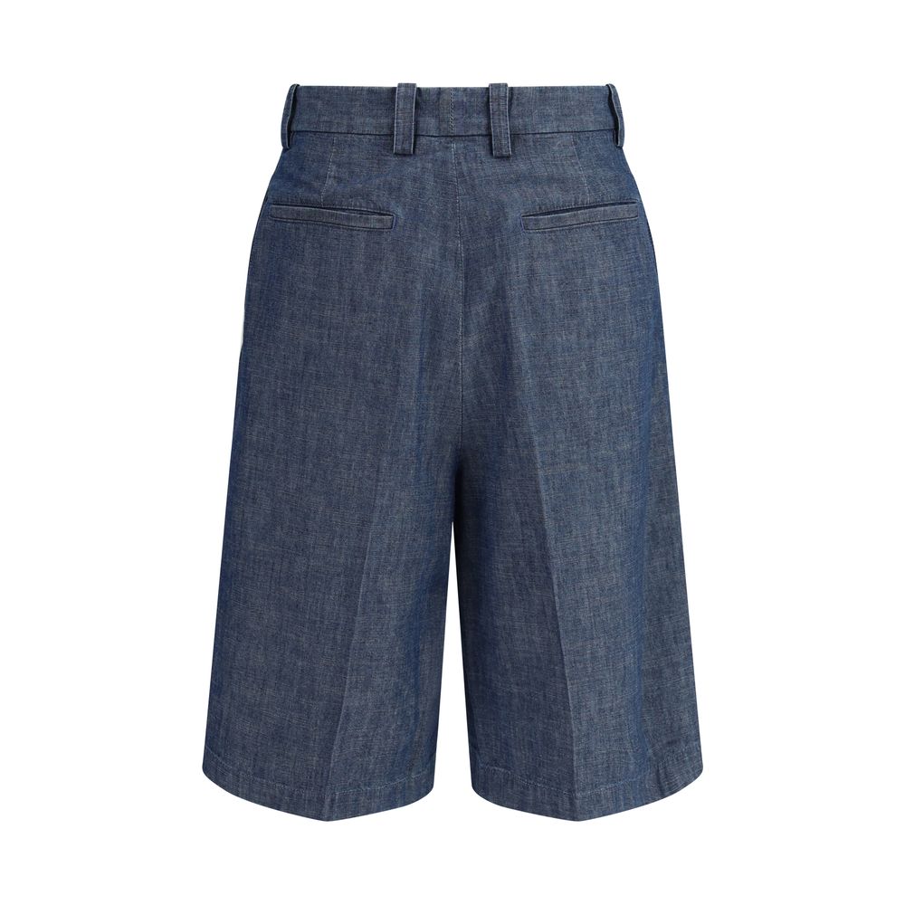 Jil Sander Blue Cotton Bermuda Men's Shorts