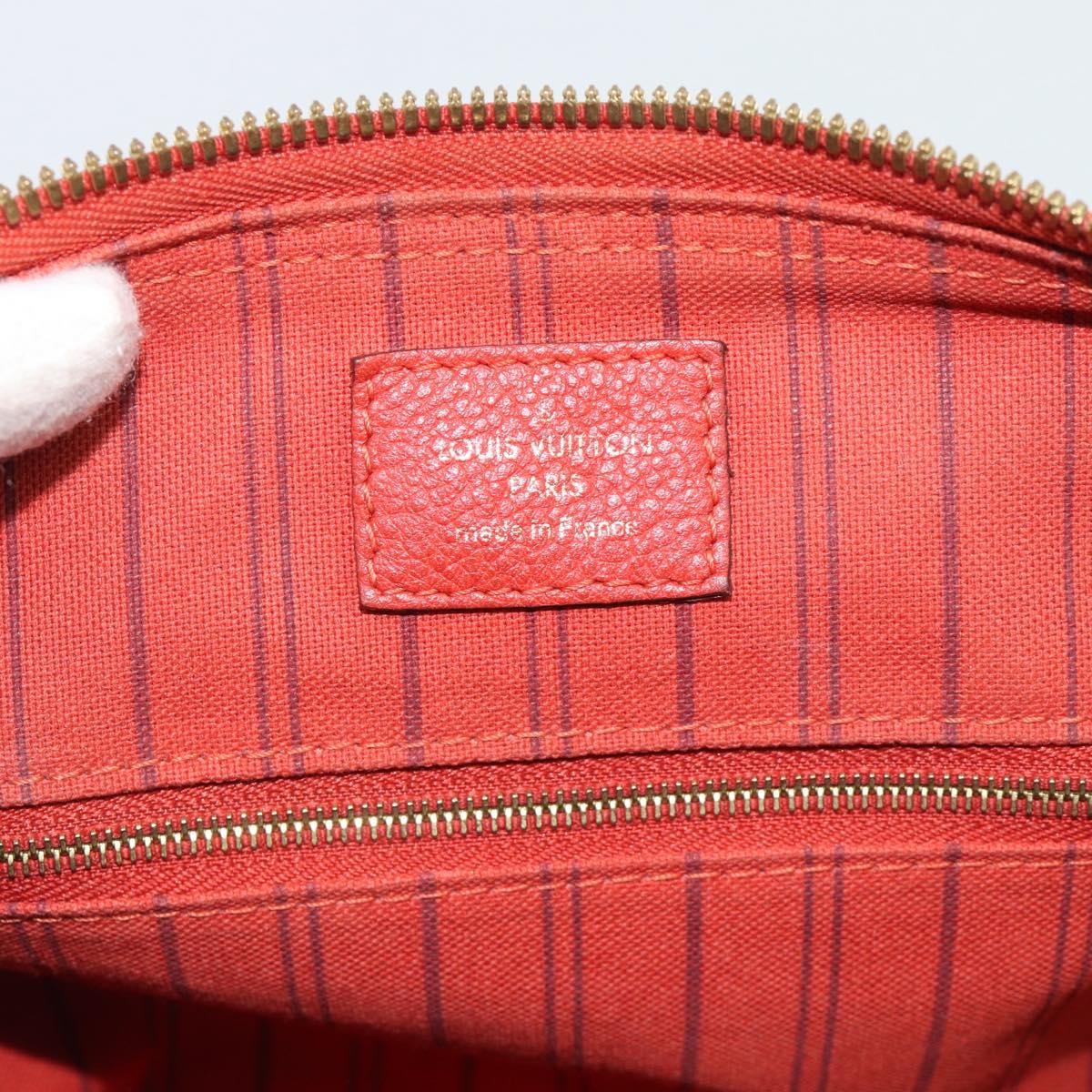 Louis Vuitton Speedy Bandouliere Monogram Empreinte Leather Red Leather Handbag (Pre-Owned)