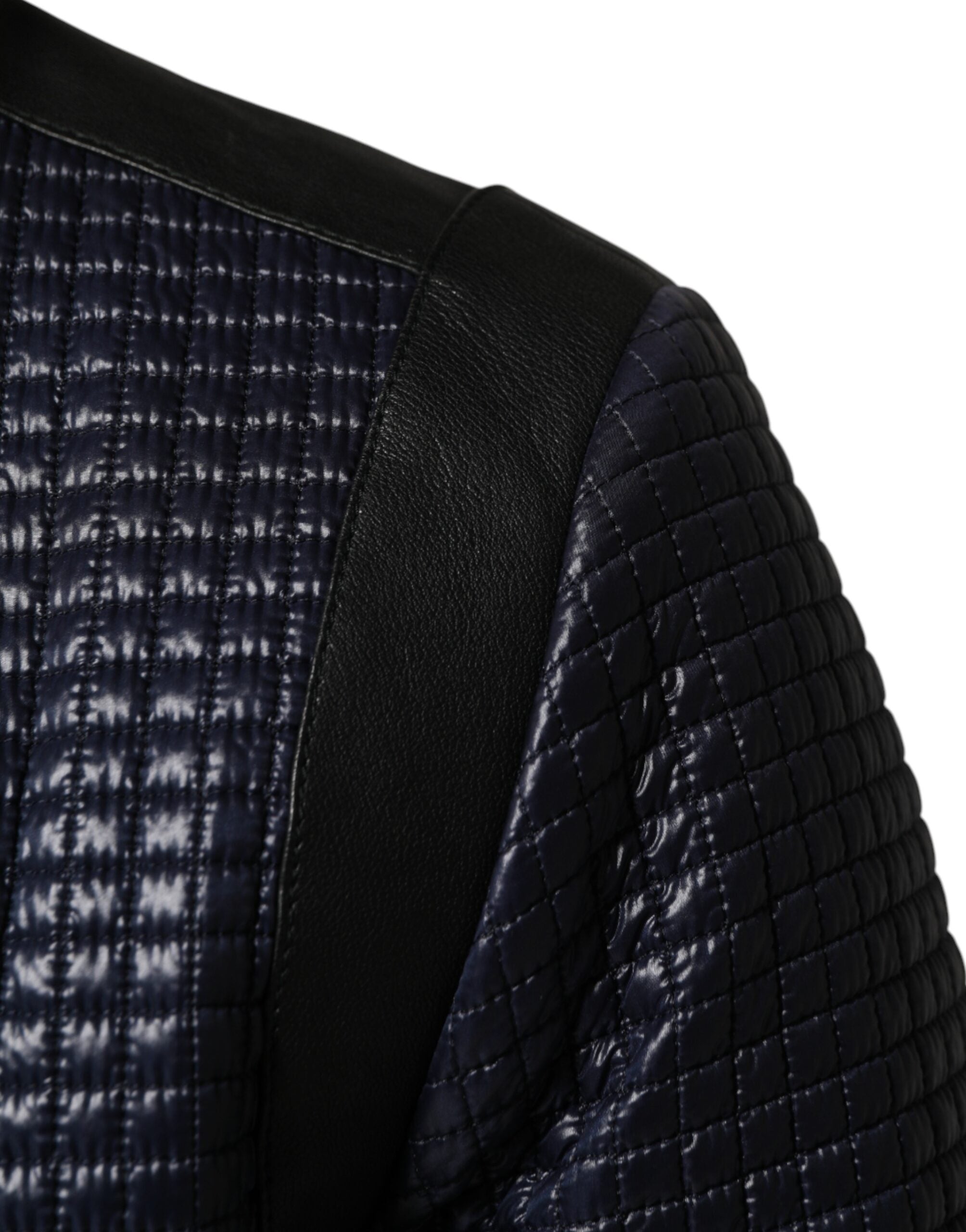 Dolce & Gabbana Blue Nylon Full Zip Bomber Men Men's Jacket