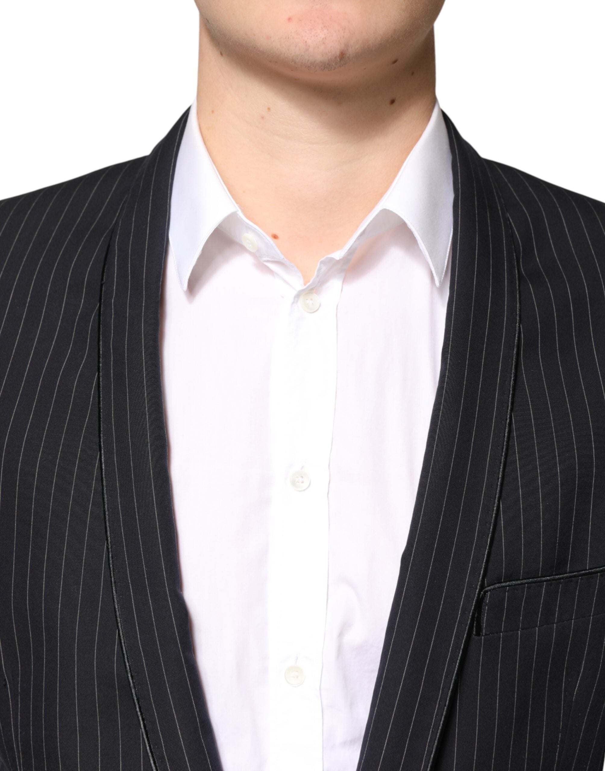 Dolce & Gabbana Dark Gray Stripes 1 Button Suit Jacket Men's Blazer