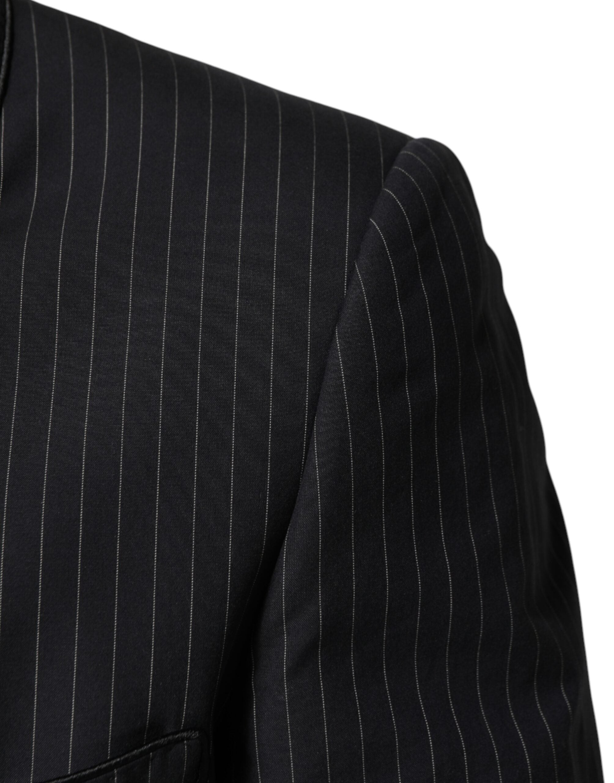 Dolce & Gabbana Dark Gray Stripes 1 Button Suit Jacket Men's Blazer