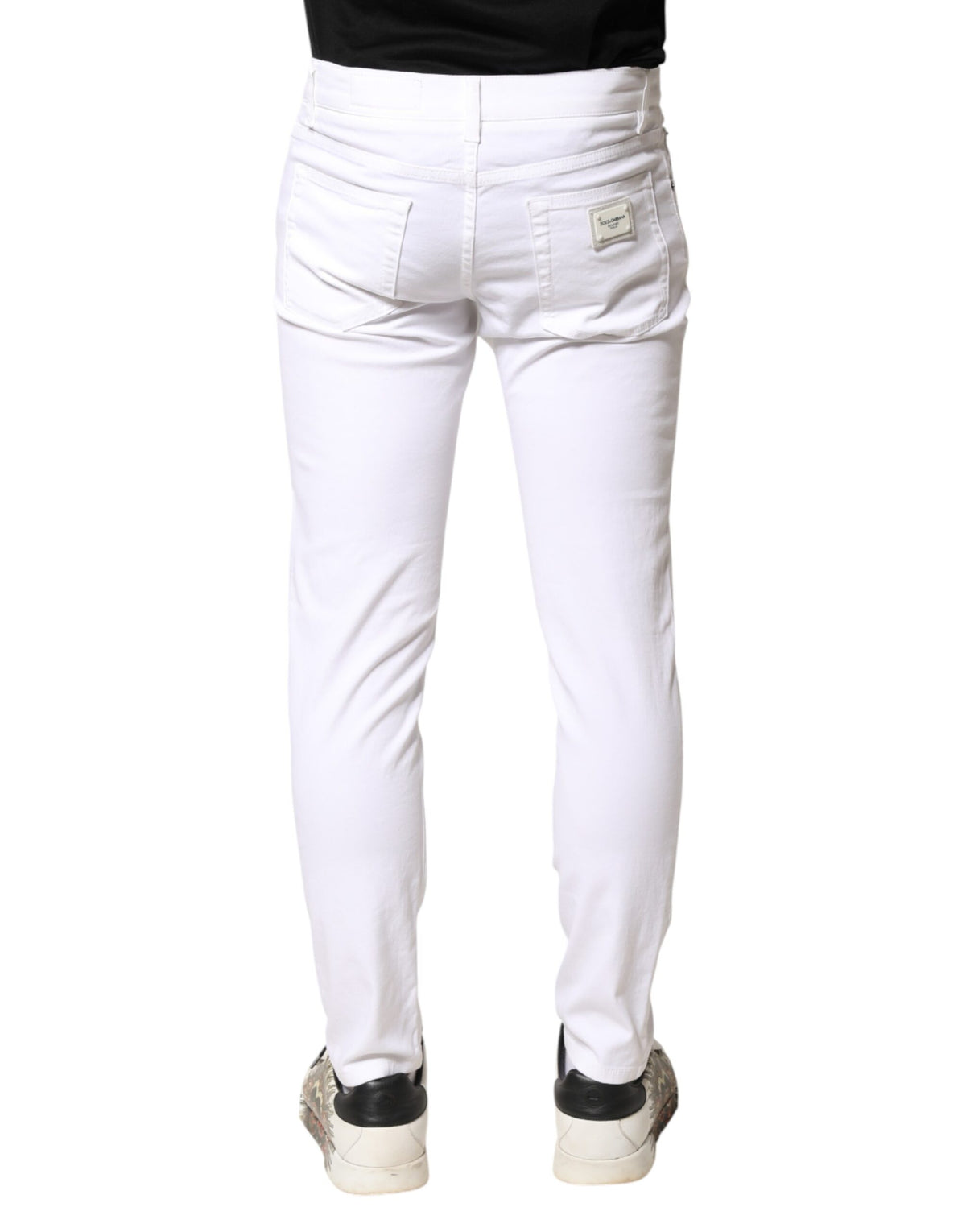 Dolce & Gabbana White Cotton Stretch Skinny Denim Men Men's Jeans