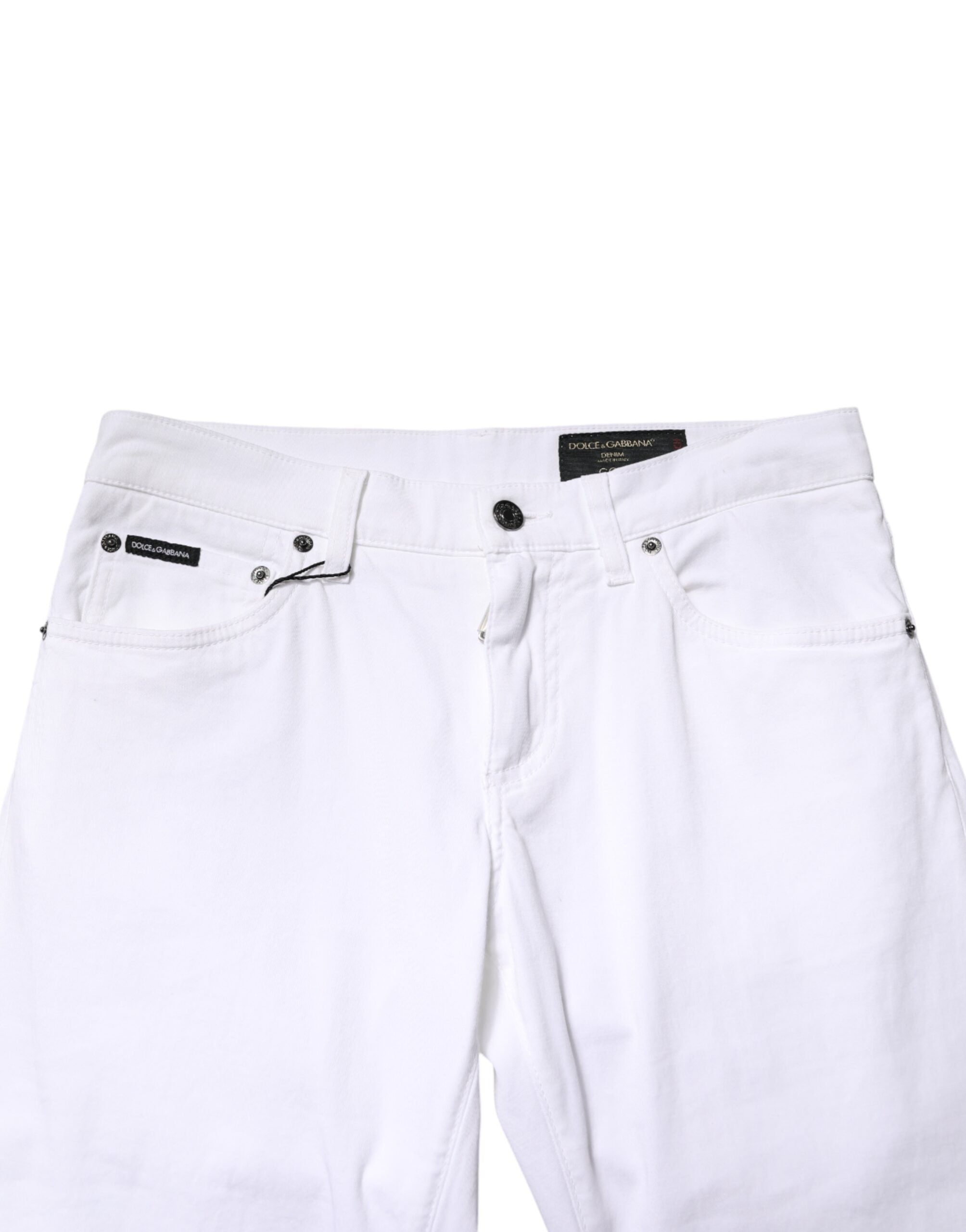 Dolce & Gabbana White Cotton Stretch Skinny Denim Men Men's Jeans