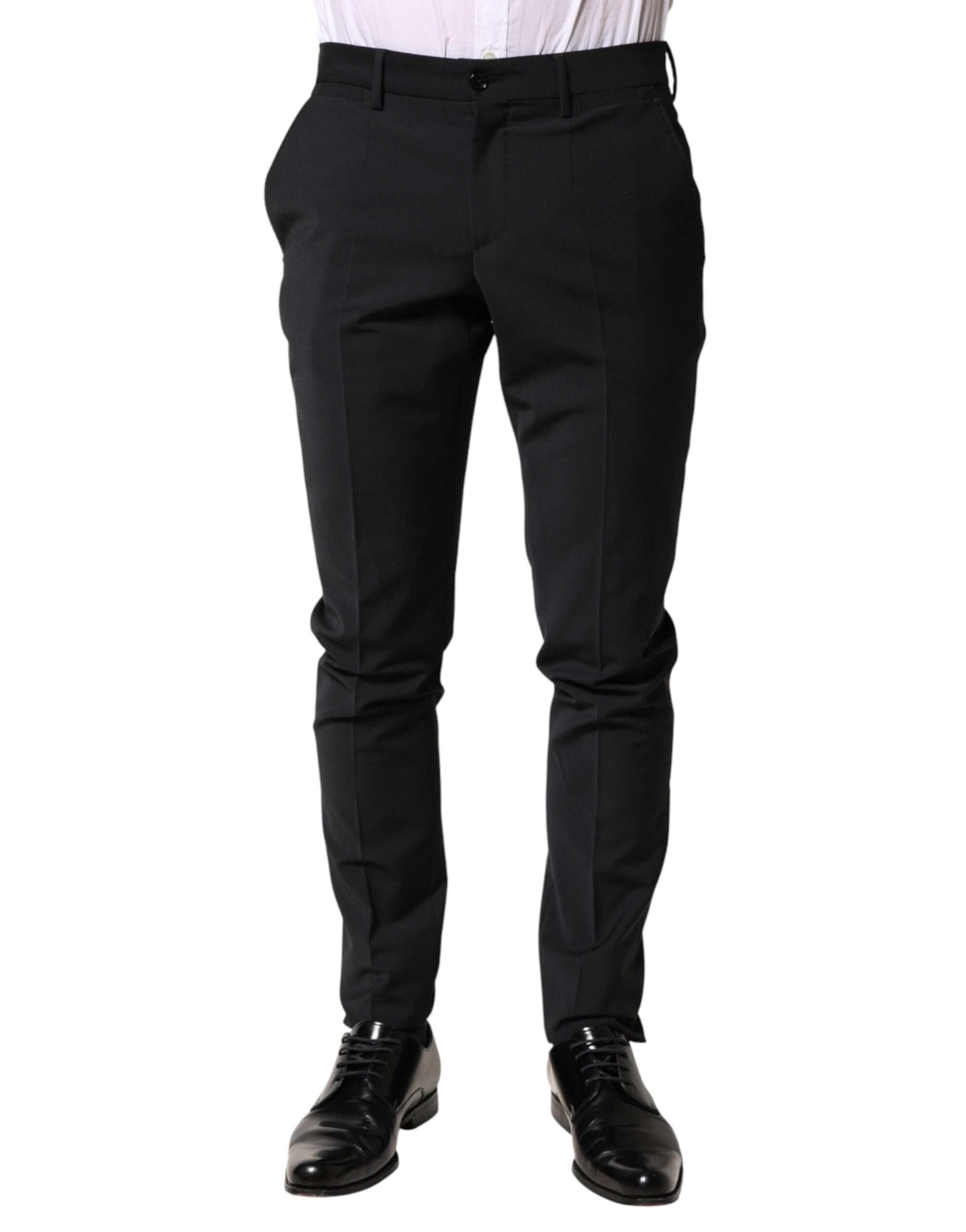 Dolce & Gabbana Black Wool Formal Dress Men Trouser Men's Pants
