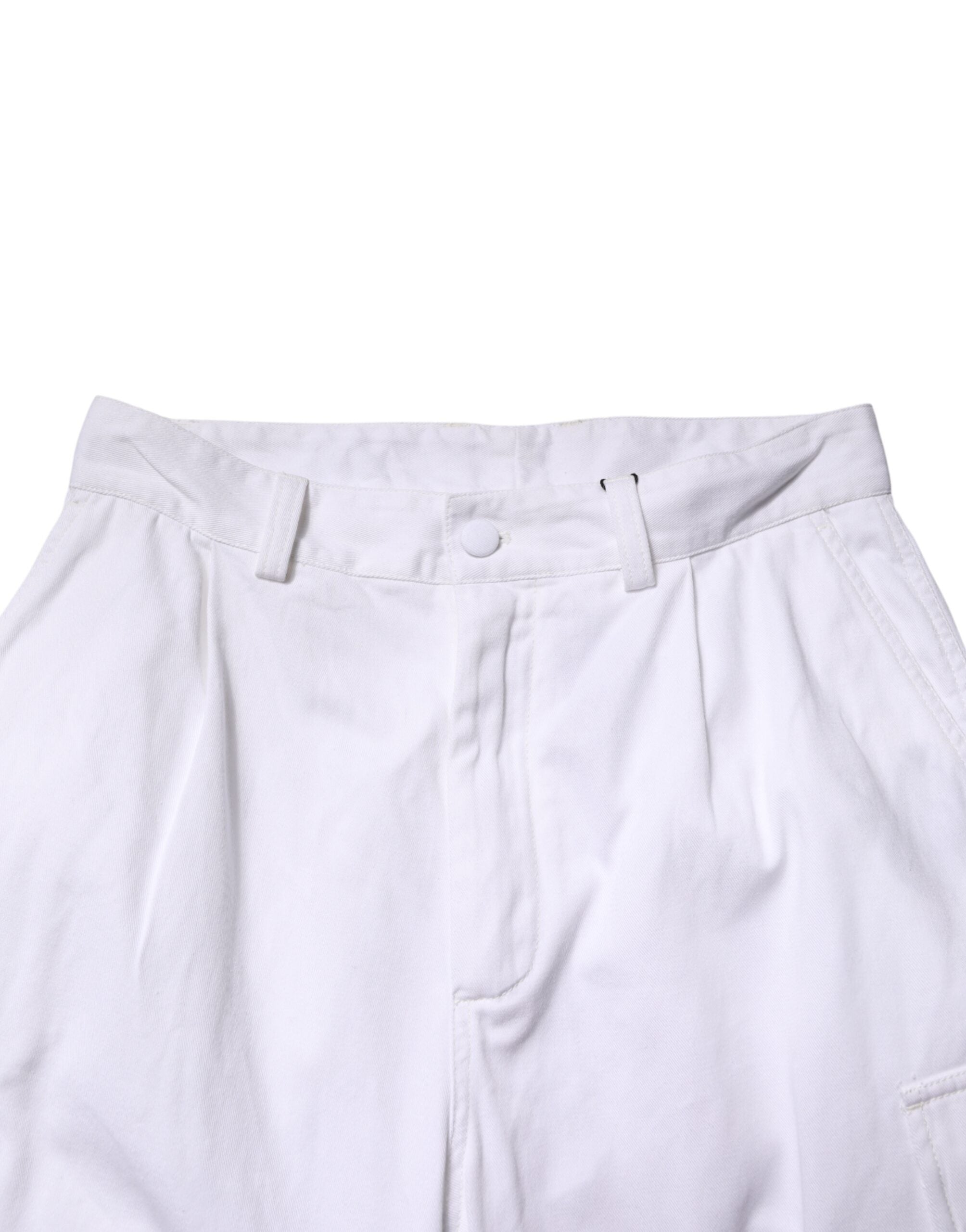 Dolce & Gabbana White Cotton Men Cargo Denim Trouser Men's Jeans (Pre-Owned)