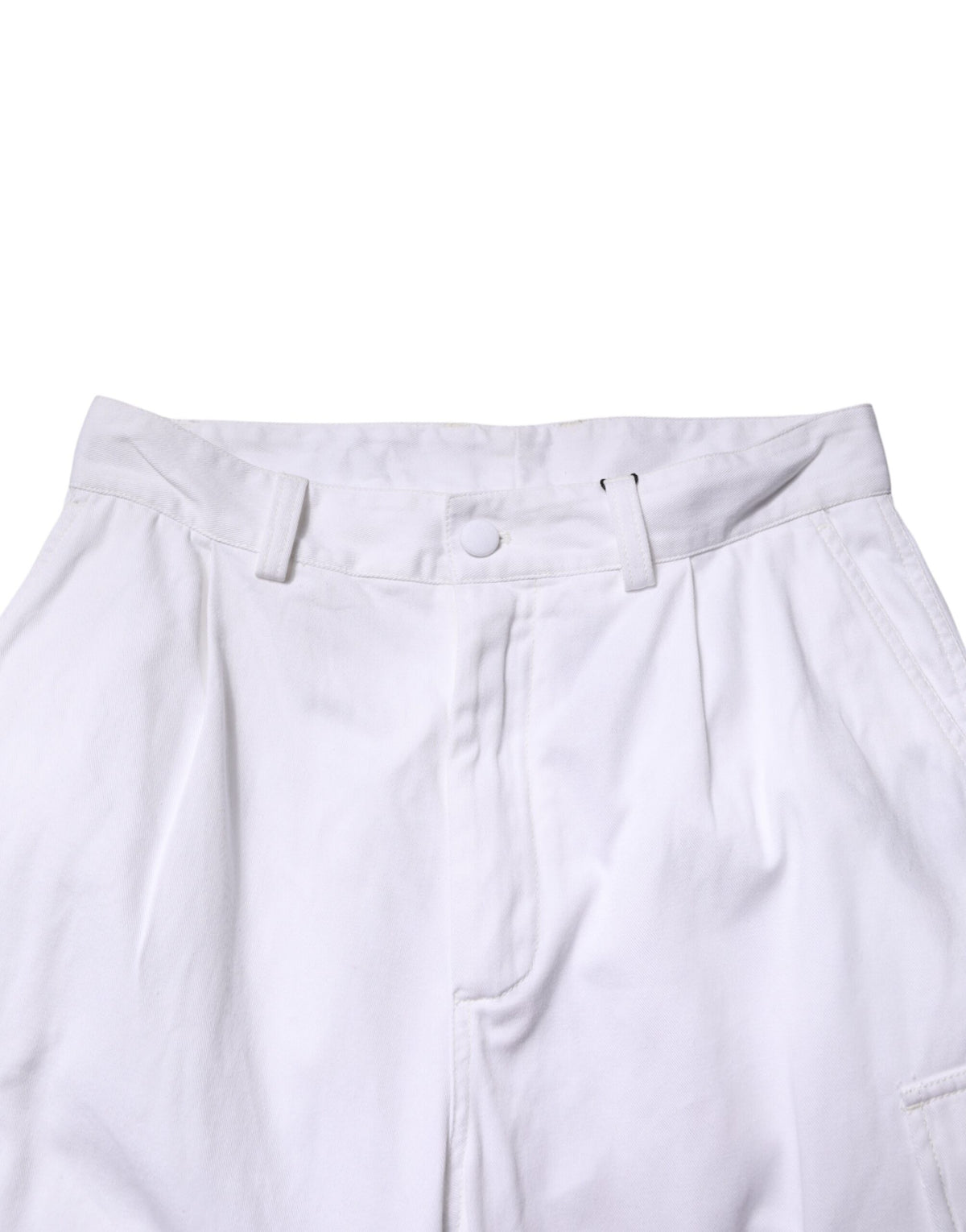 Dolce & Gabbana White Cotton Men Cargo Denim Trouser Men's Jeans (Pre-Owned)