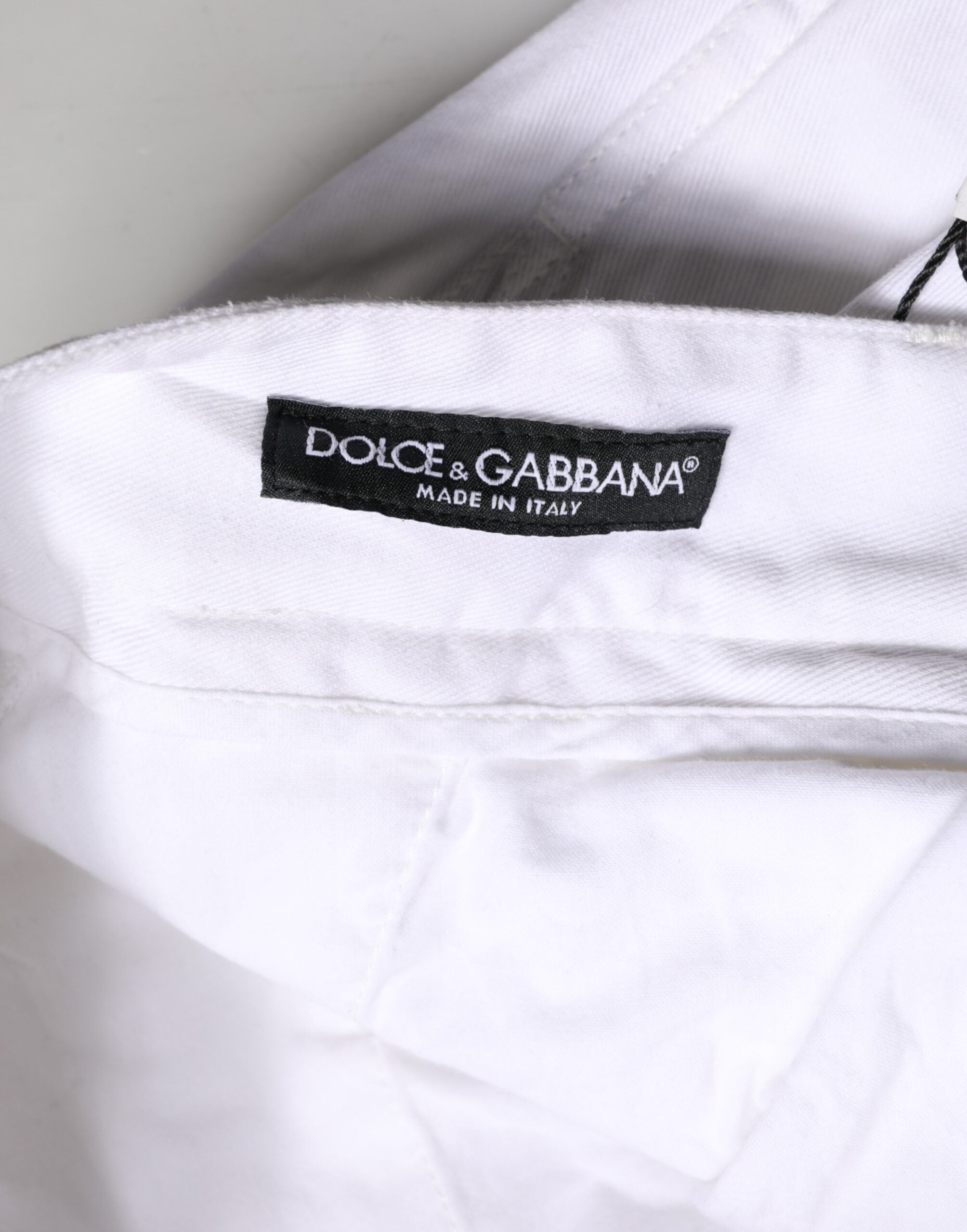 Dolce & Gabbana White Cotton Men Cargo Denim Trouser Men's Jeans (Pre-Owned)