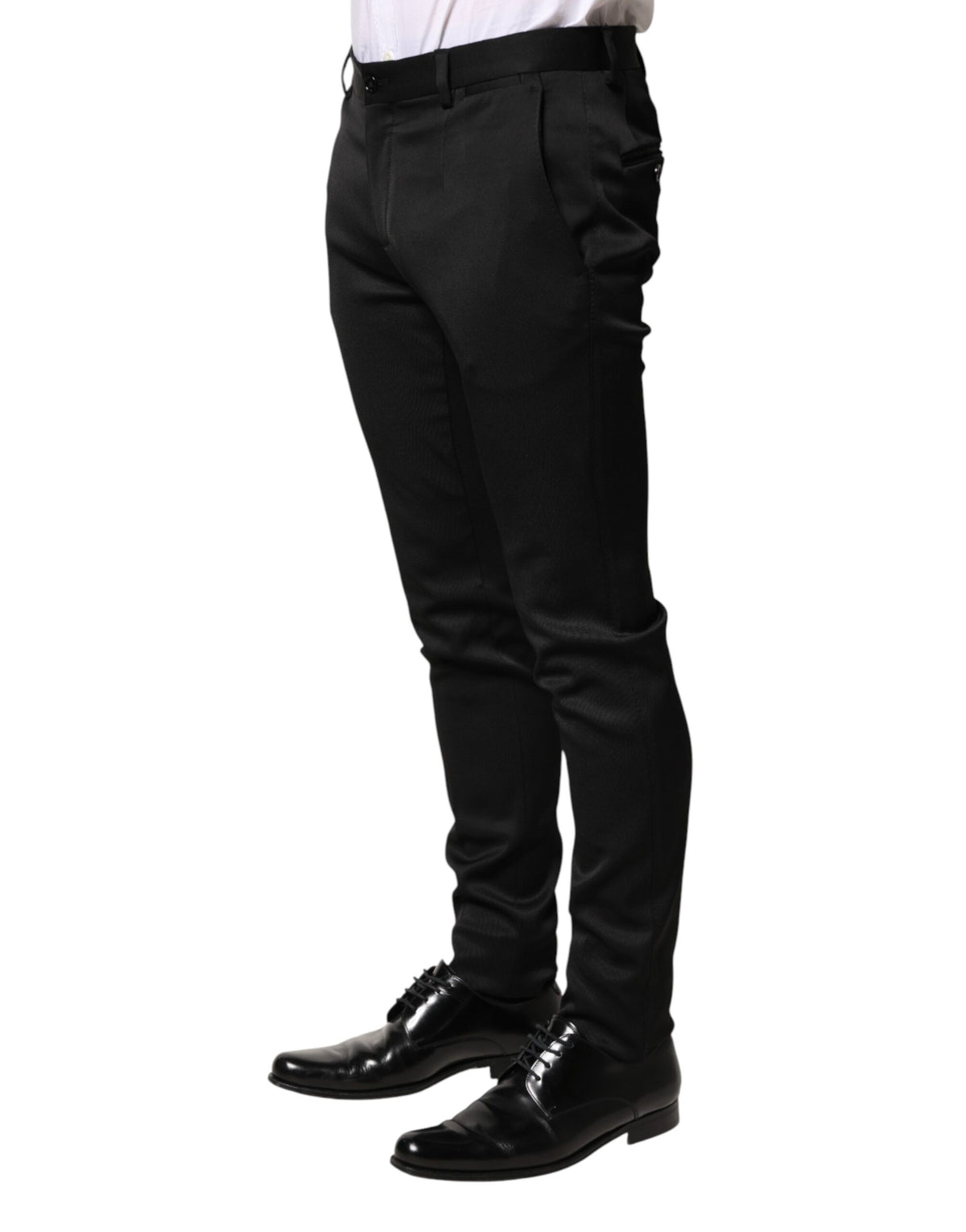Dolce & Gabbana Black Viscose Dress Formal Men Trousers Men's Pants