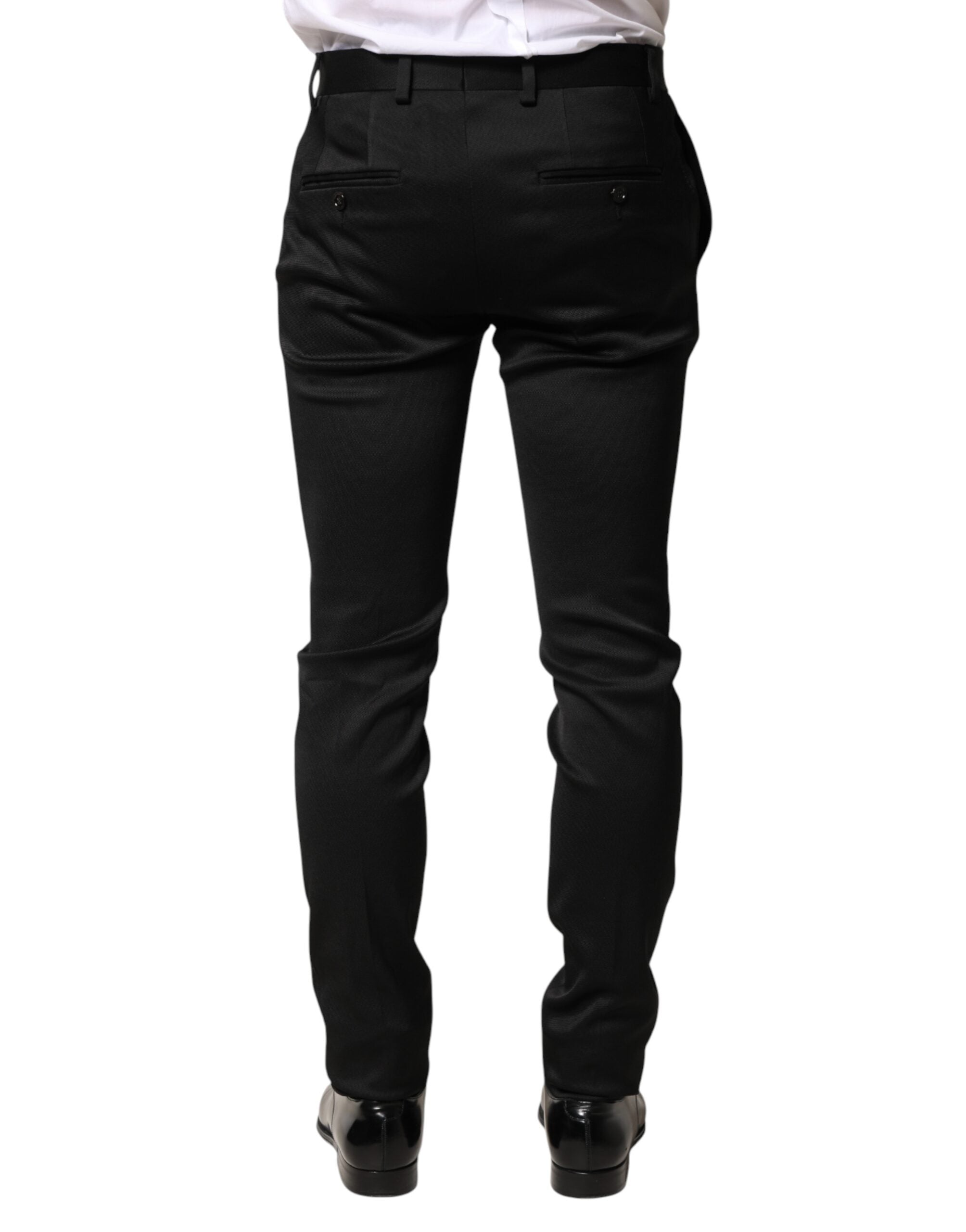 Dolce & Gabbana Black Viscose Dress Formal Men Trousers Men's Pants