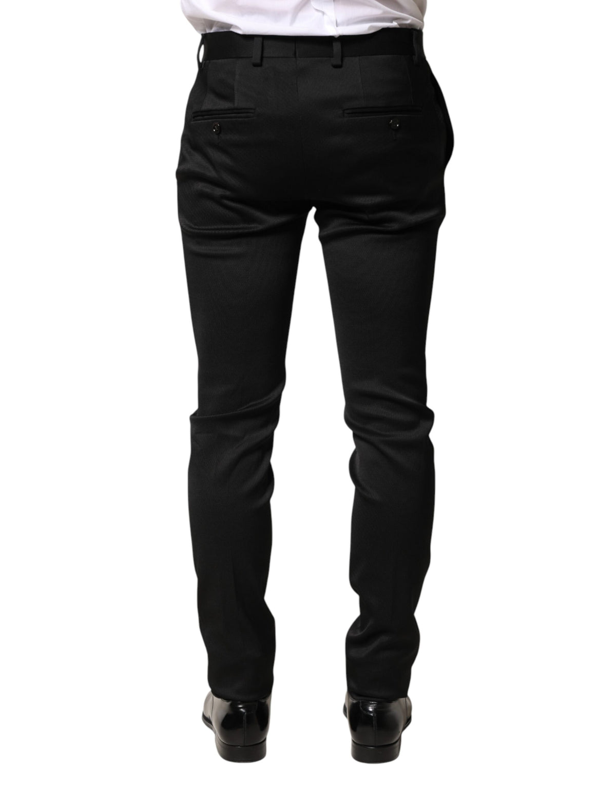Dolce & Gabbana Black Viscose Dress Formal Men Trousers Men's Pants