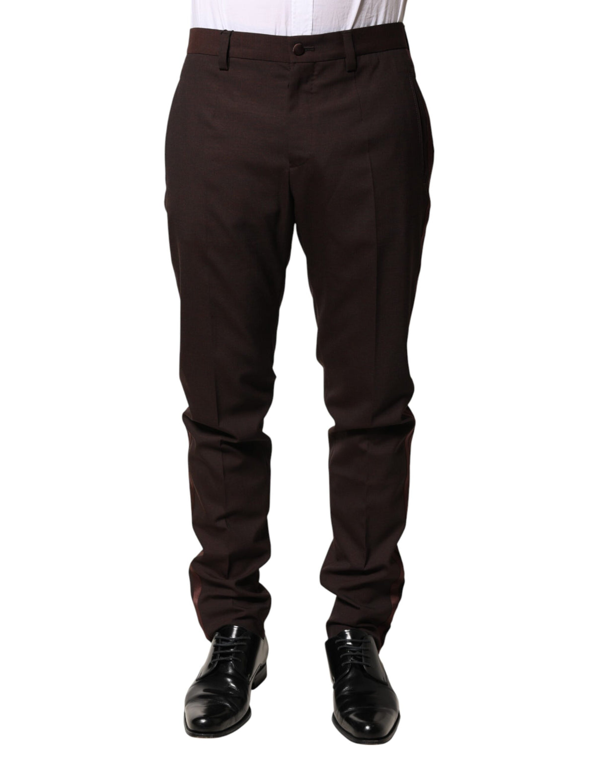 dark brown dress pants men Dolce & Gabbana Polyester Trousers - IT46 Casual Pants lightweight shoulder pads and Veslaya Plus Size Women's Size:20-22