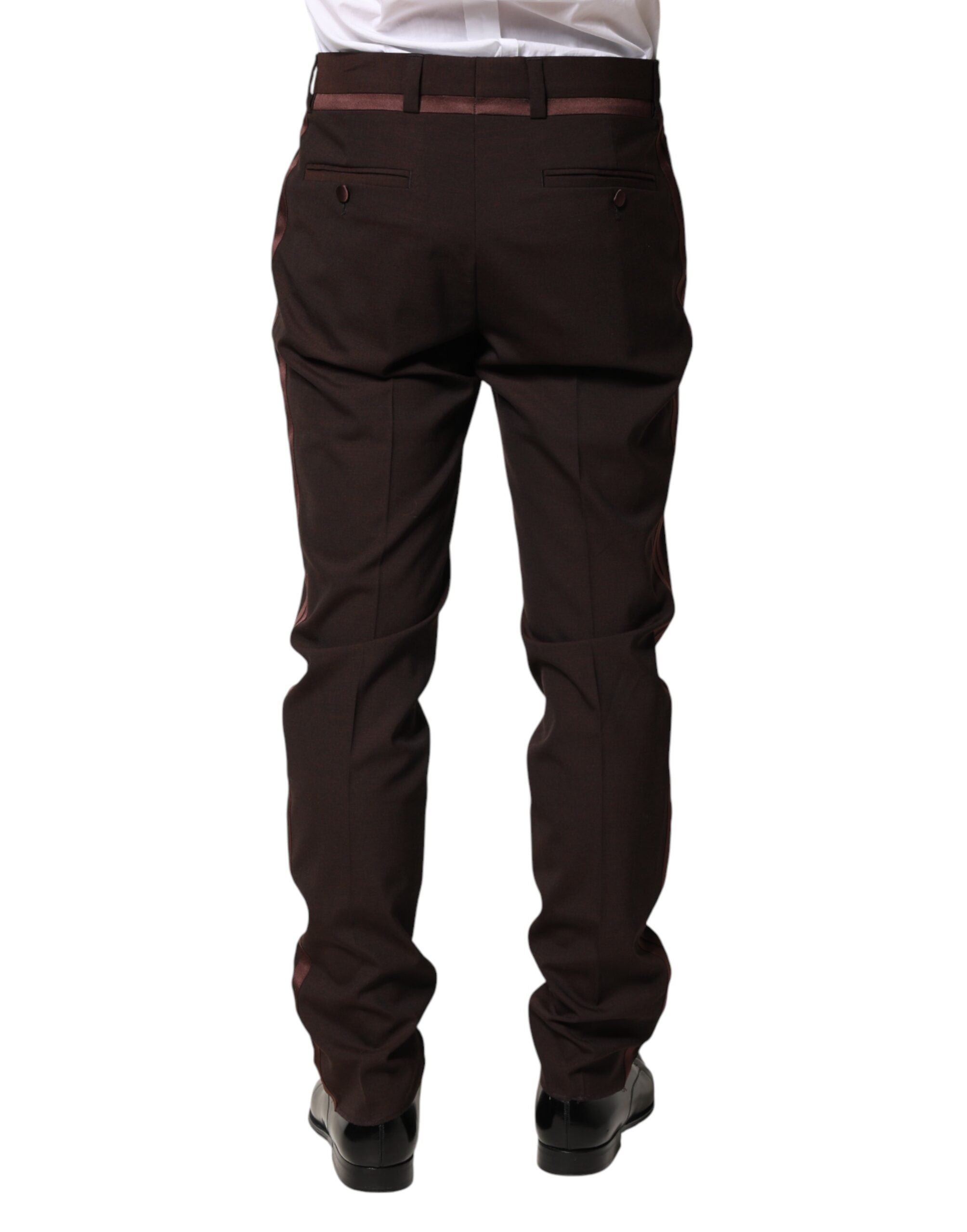 Dolce & Gabbana Brown Polyester Men Dress Trousers Men's Pants