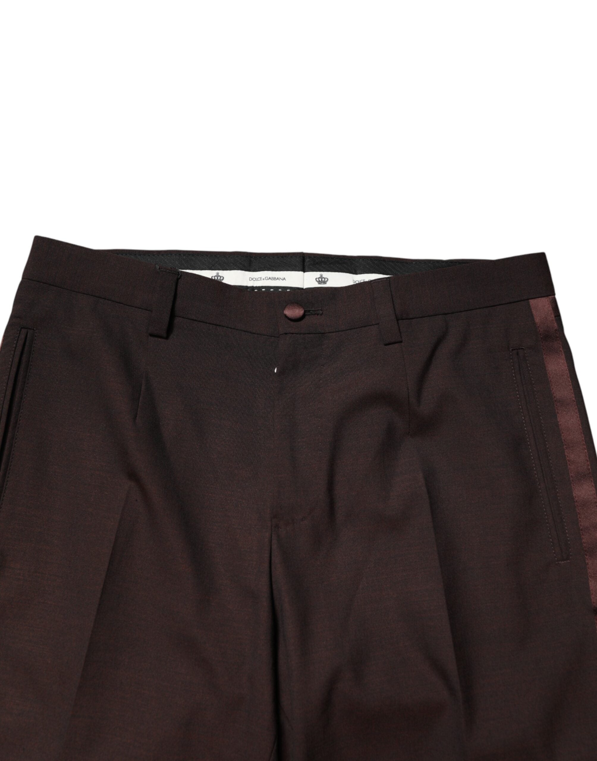 Dolce & Gabbana Brown Polyester Men Dress Trousers Men's Pants