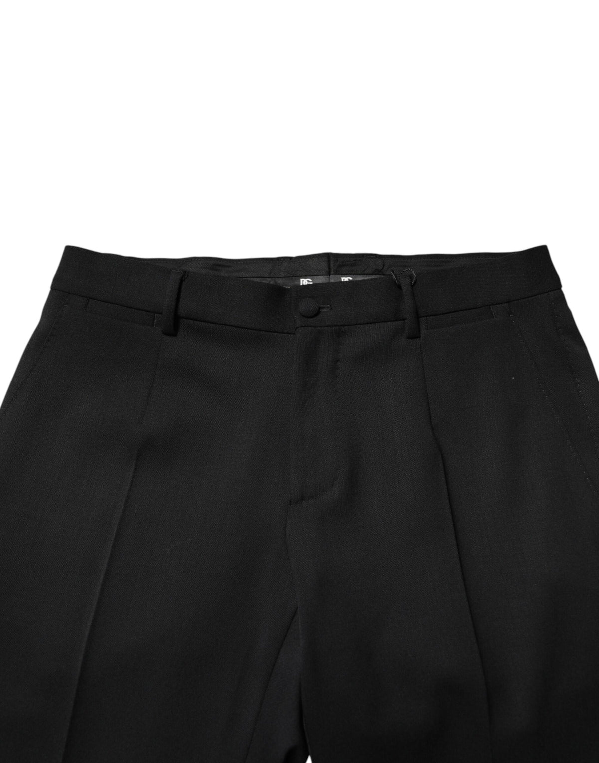Dolce & Gabbana Black Wool Mid Waist Men Dress Trousers Men's Pants
