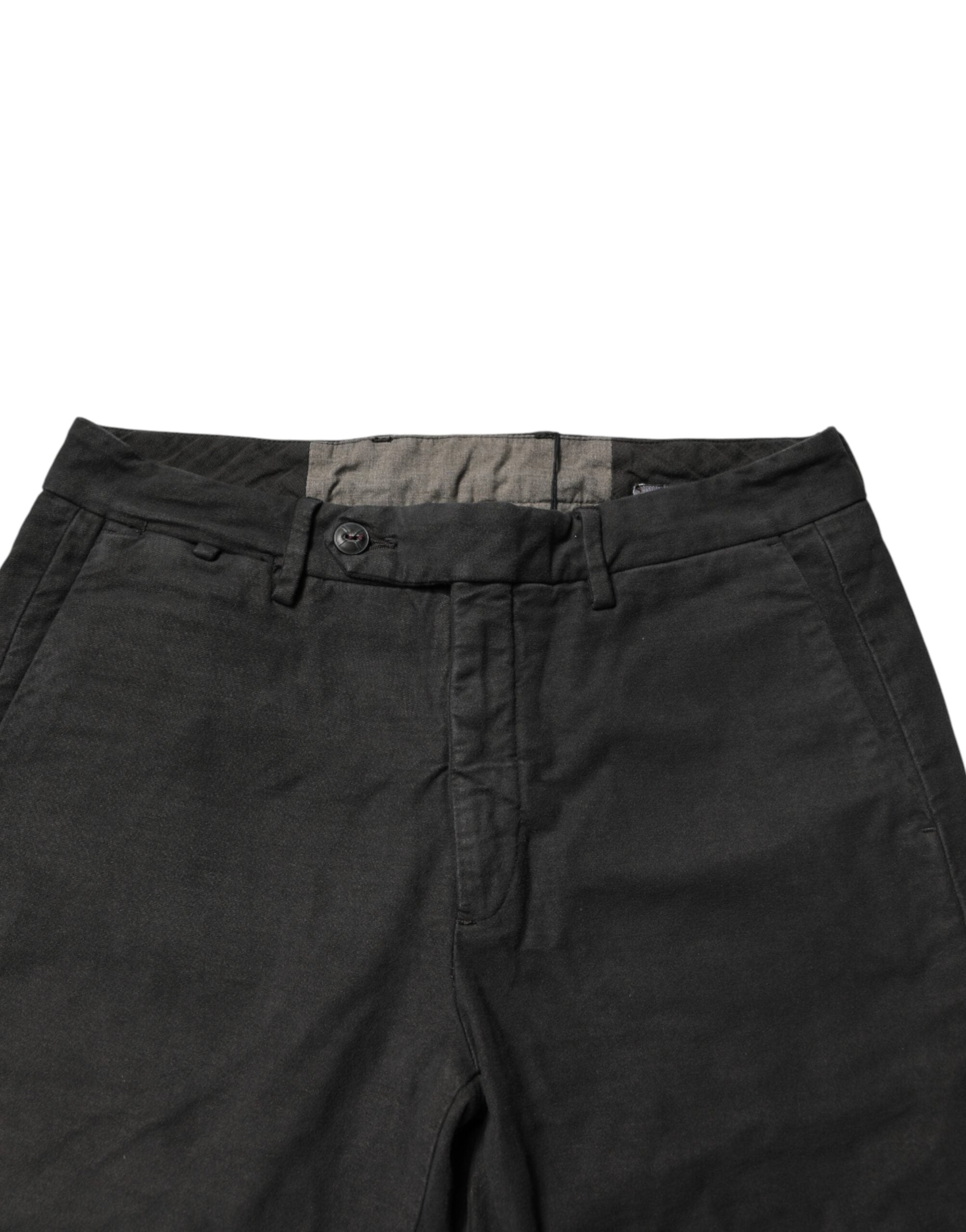 Maison Clochard Dark Gray Cotton Mid Waist Skinny Men Denim Men's Jeans