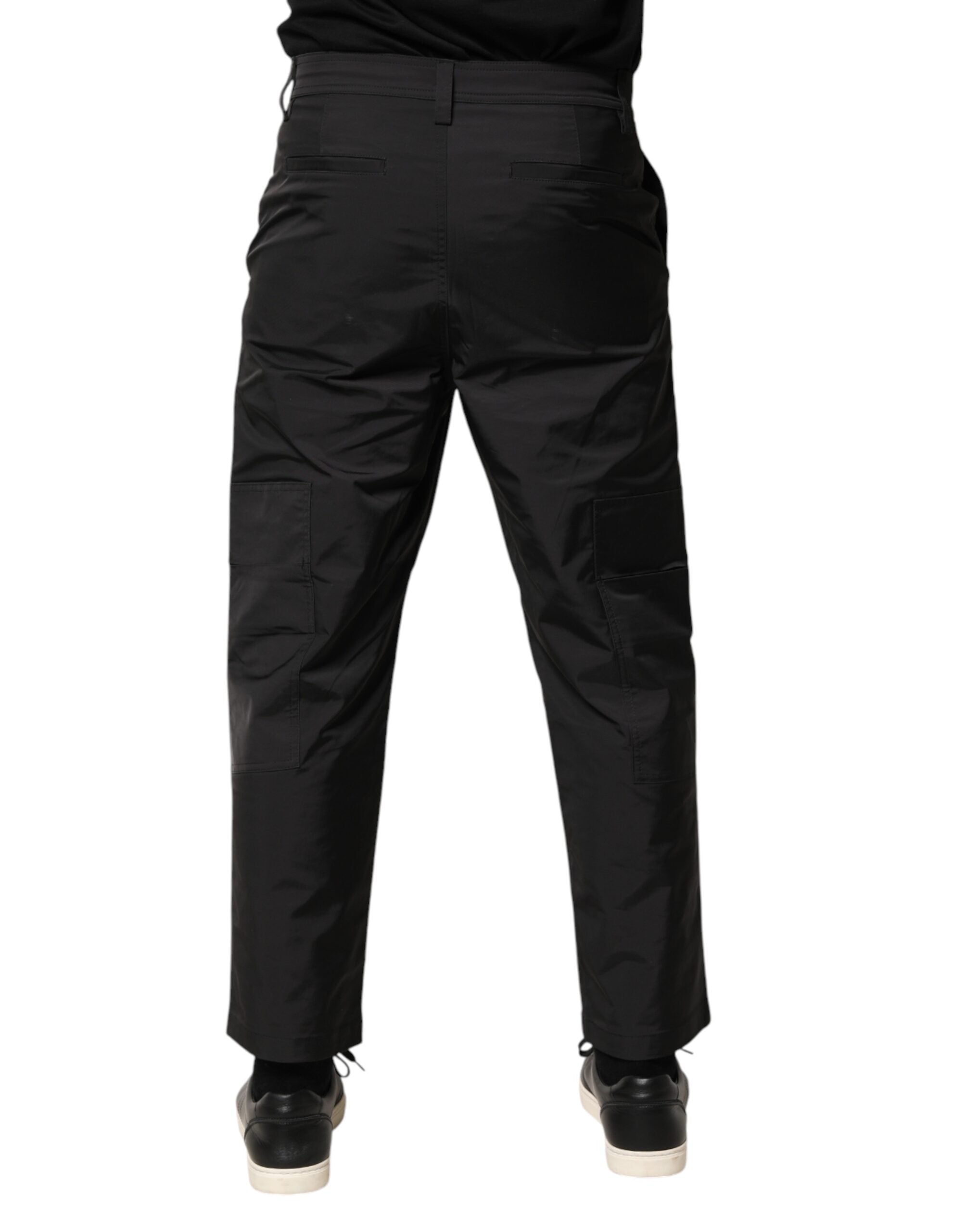 Black Mid Waist Men Tapered Dress Trouser Men's Pants (Pre-Owned)